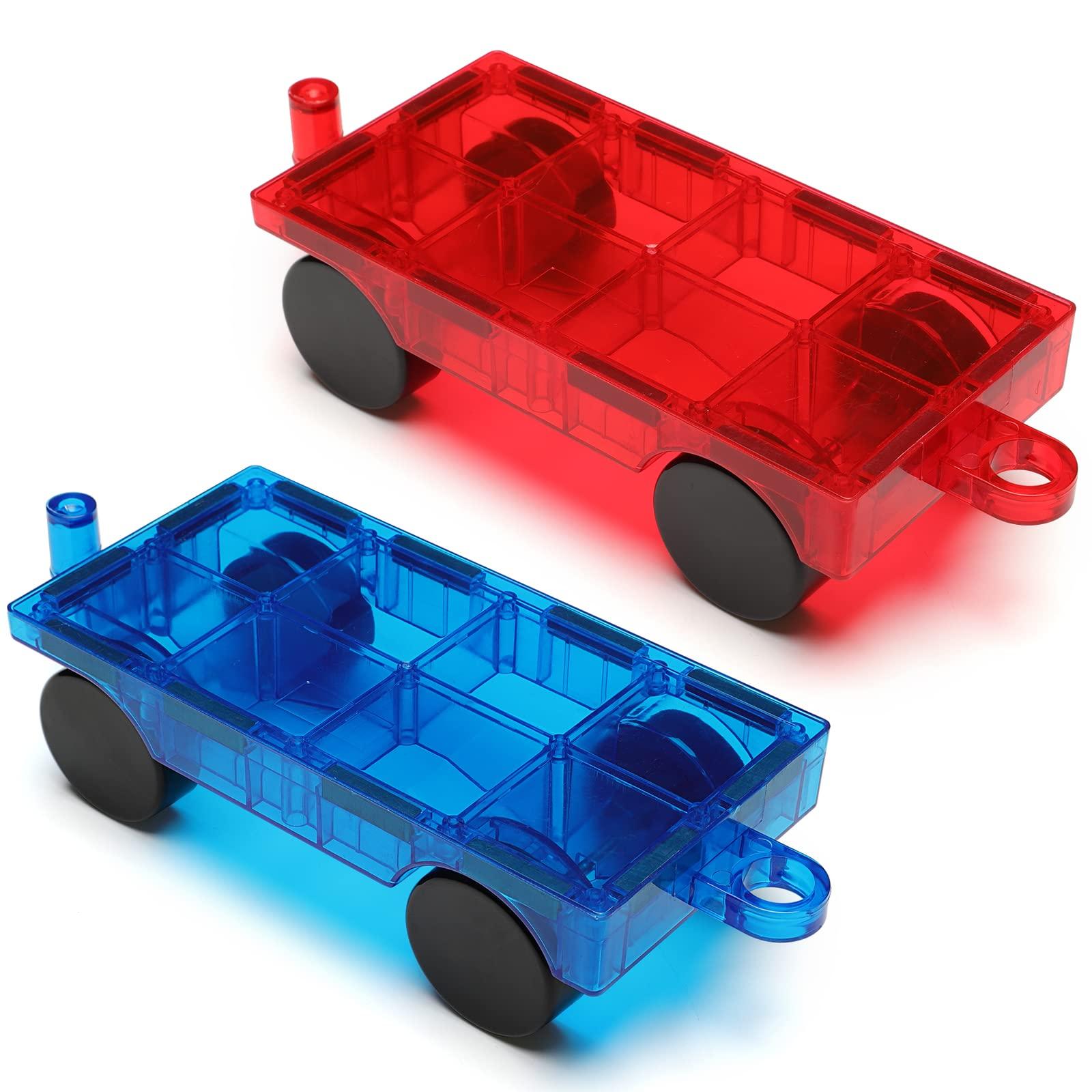 Gemmicc Gemmicc 2 PCS Magnetic Car Set,Magnet Construction Vehicle,Magnet Car Truck Compatible with Magnetic Tiles,STEM Educational Toys for Boys and Girls