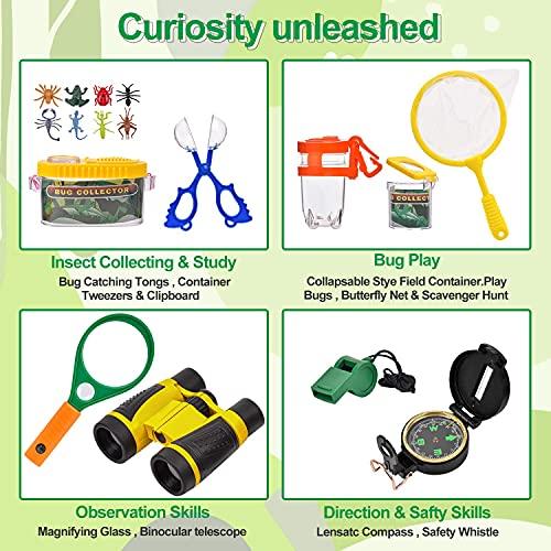 kizplays Outdoor Explorer Kit Gifts Toys,Kids Binoculars Set,Outdoor Exploration Set,Best for 8+ Year Old Boy and Girl,Kids Adventure Kit,Children Outdoor Educational Kit(22 PCS)