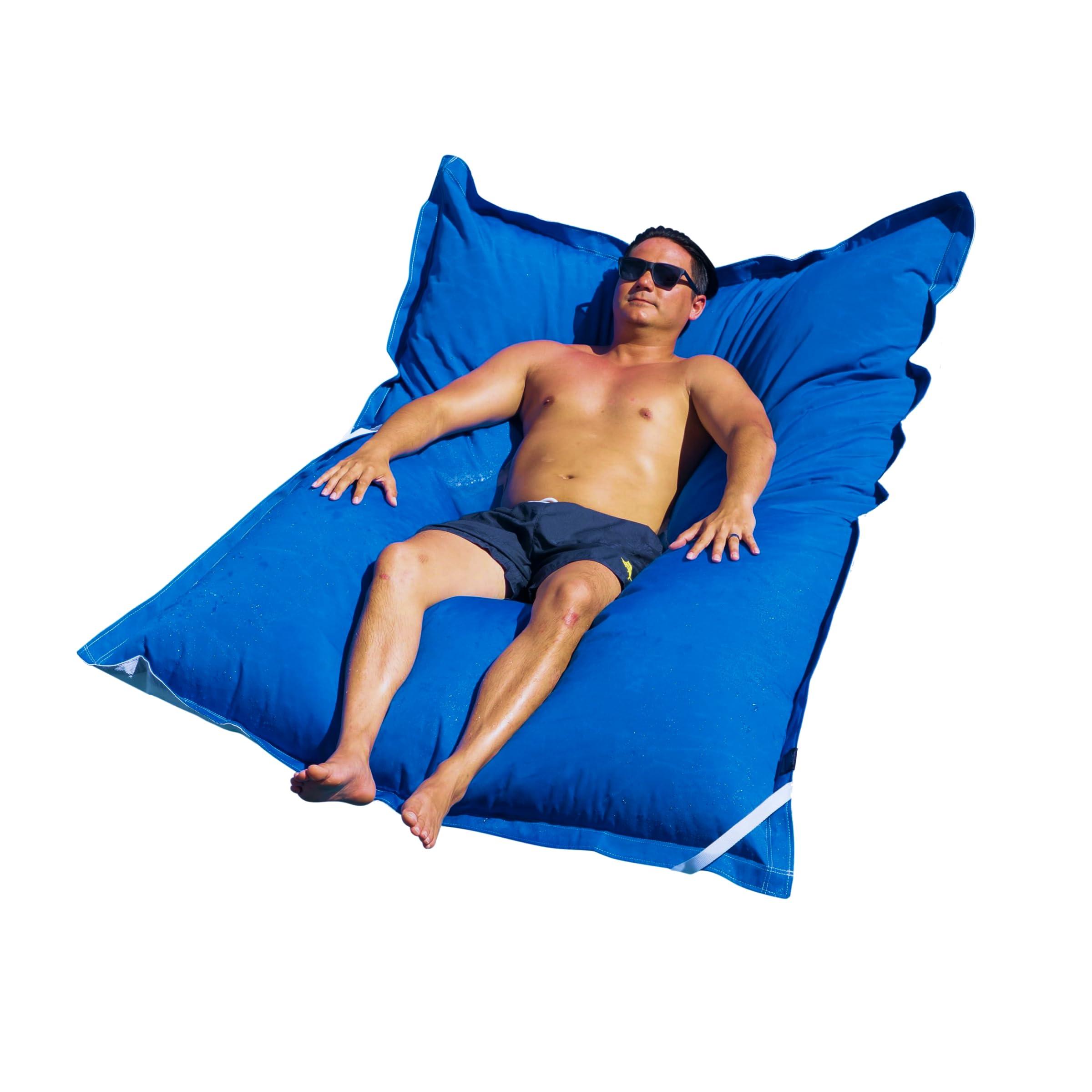 Floating Luxuries King Kai Adult Pool Float, Inflatable Raft, Best Pool Noodles, Pool Floats Adult, Inflatable Lounger, Floaties for Adults, Marine-Grade Fabric, 58in x 72in, Pacific Blue by Floating Luxuries