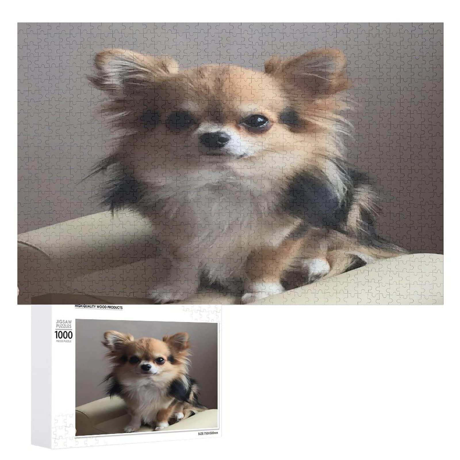 XKAWPC Cute Chihuahua Wooden Puzzles for Adults Funny Jigsaw Puzzle Wall Decorations Gifts 1000 PCS