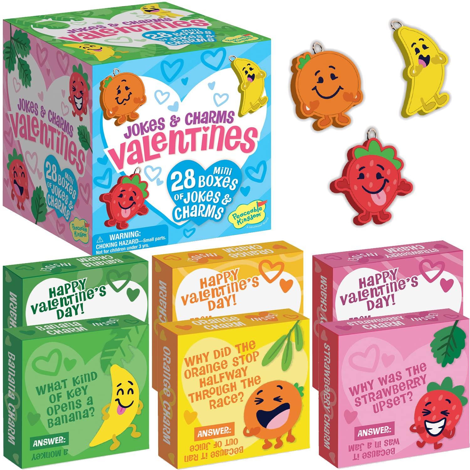 Peaceable Kingdom Peaceable Kingdom Kids Valentines Day Cards with Toys, Superhero Slap Bracelets and Silly Jokes with Charms Valentines Cards for Kids Classroom, 56 Cards with Envelopes