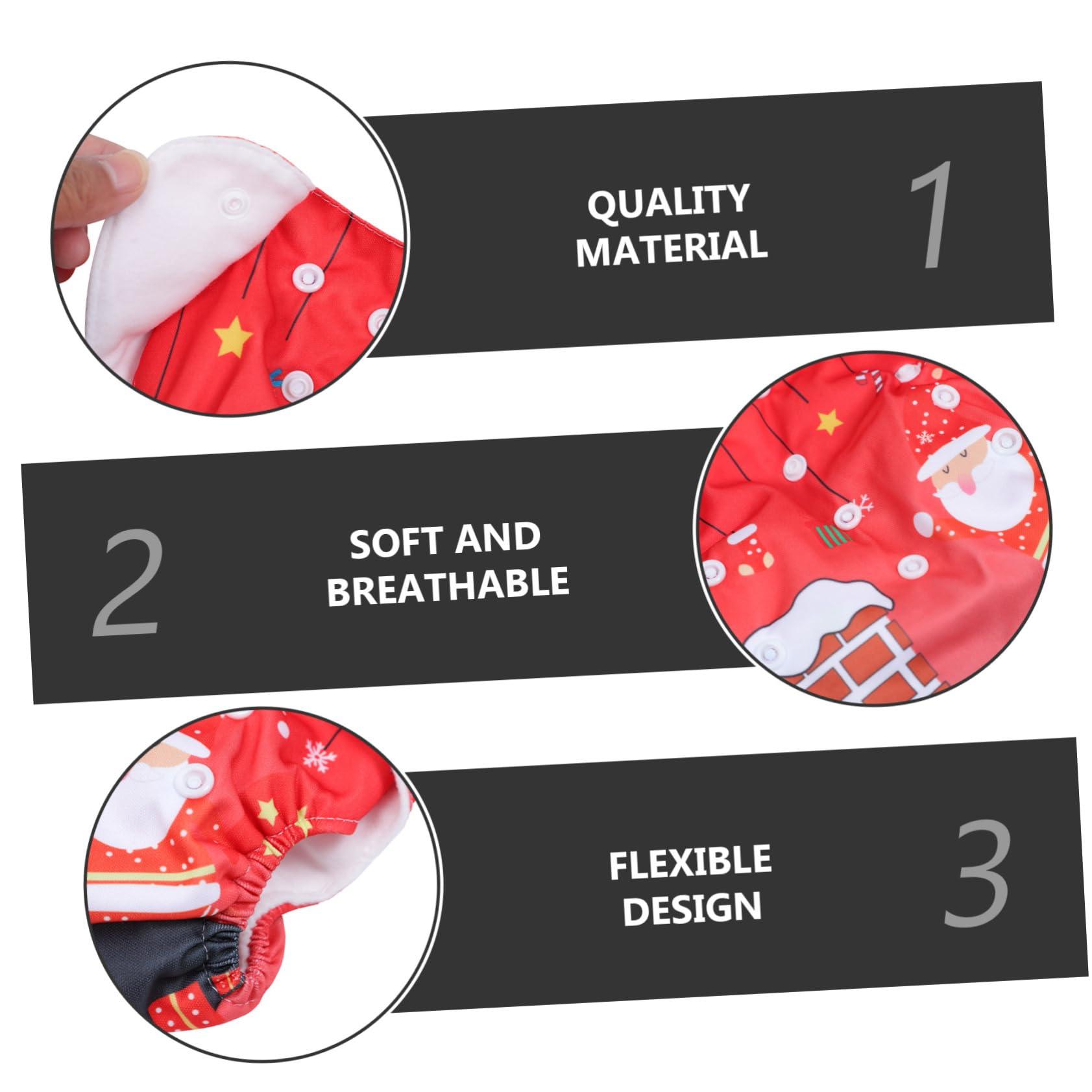 Hemoton HEMOTON Christmas Diaper Pants Set 2pcs Waterproof Baby Nappy Pants Easy Press Button for Baby's Night Comfort
