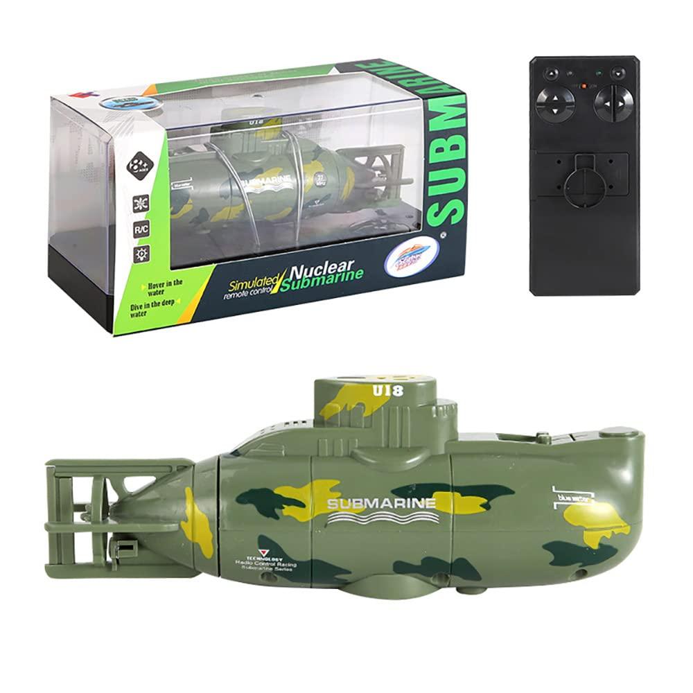 NEXTAKE NEXTAKE Remote Control Submarine Simulated Nuclear Submarine Model Toy Bathtub Fishtank SUB Toy Surface and Dive Pigboat Water Toy RC Submarine Toy (Green)