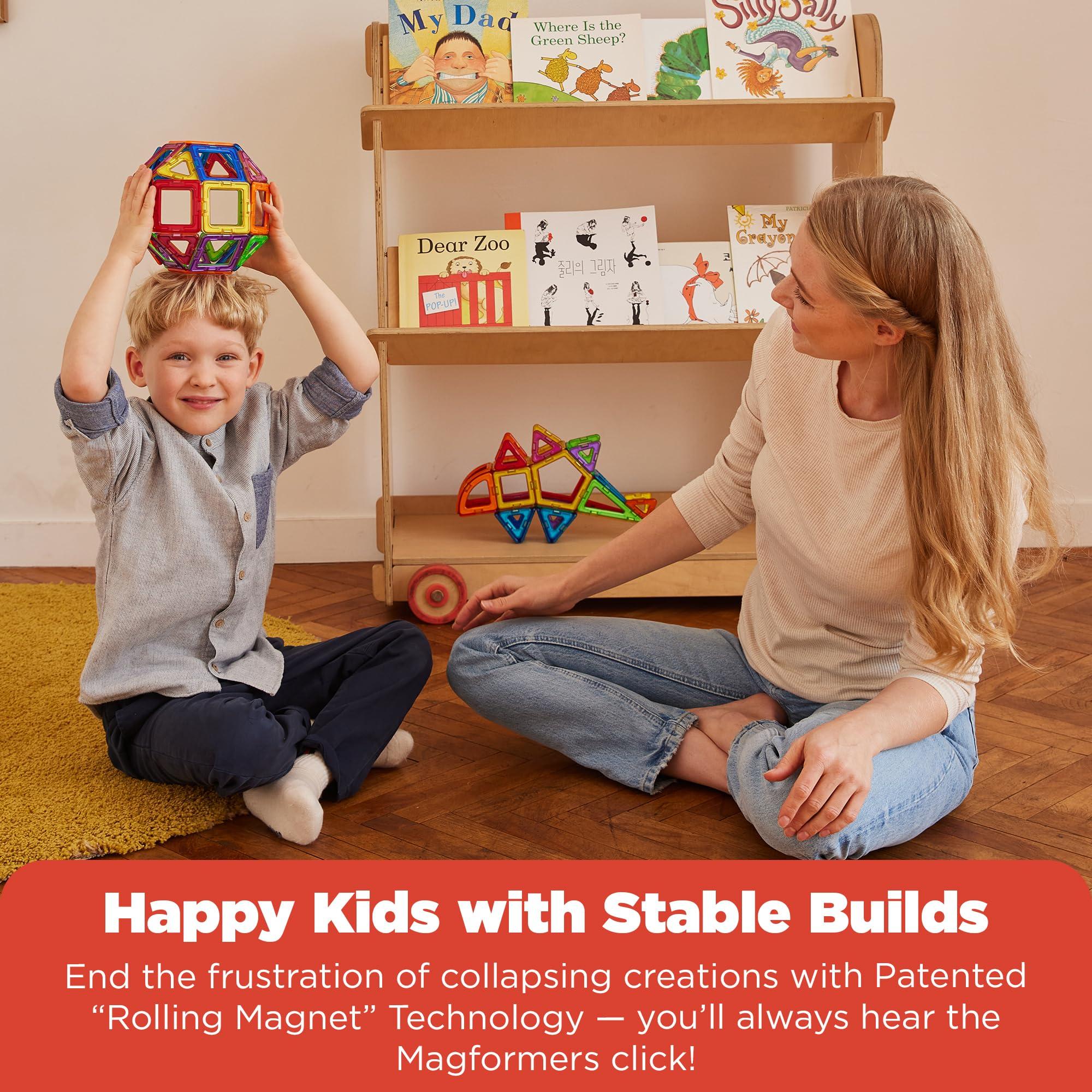 Magformers MAGFORMERS Rectangle 12 Pieces Rainbow Colors, Educational Magnetic Geometric Shapes Tiles Building STEM Toy Set Ages 3+