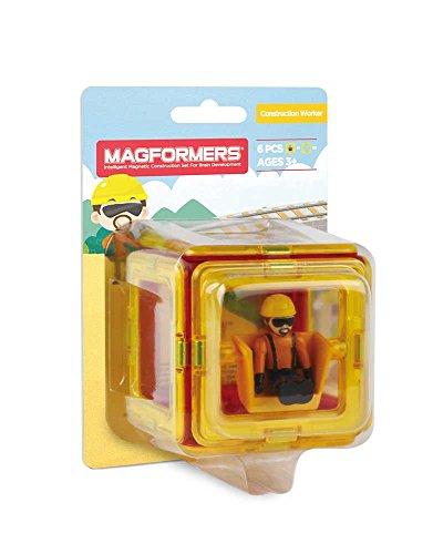 Magformers MAGFORMERS Construction Character 6 Pieces Add on, Rainbow Colors, Educational Magnetic Geometric Shapes Tiles Building STEM Toy Set Ages 3+
