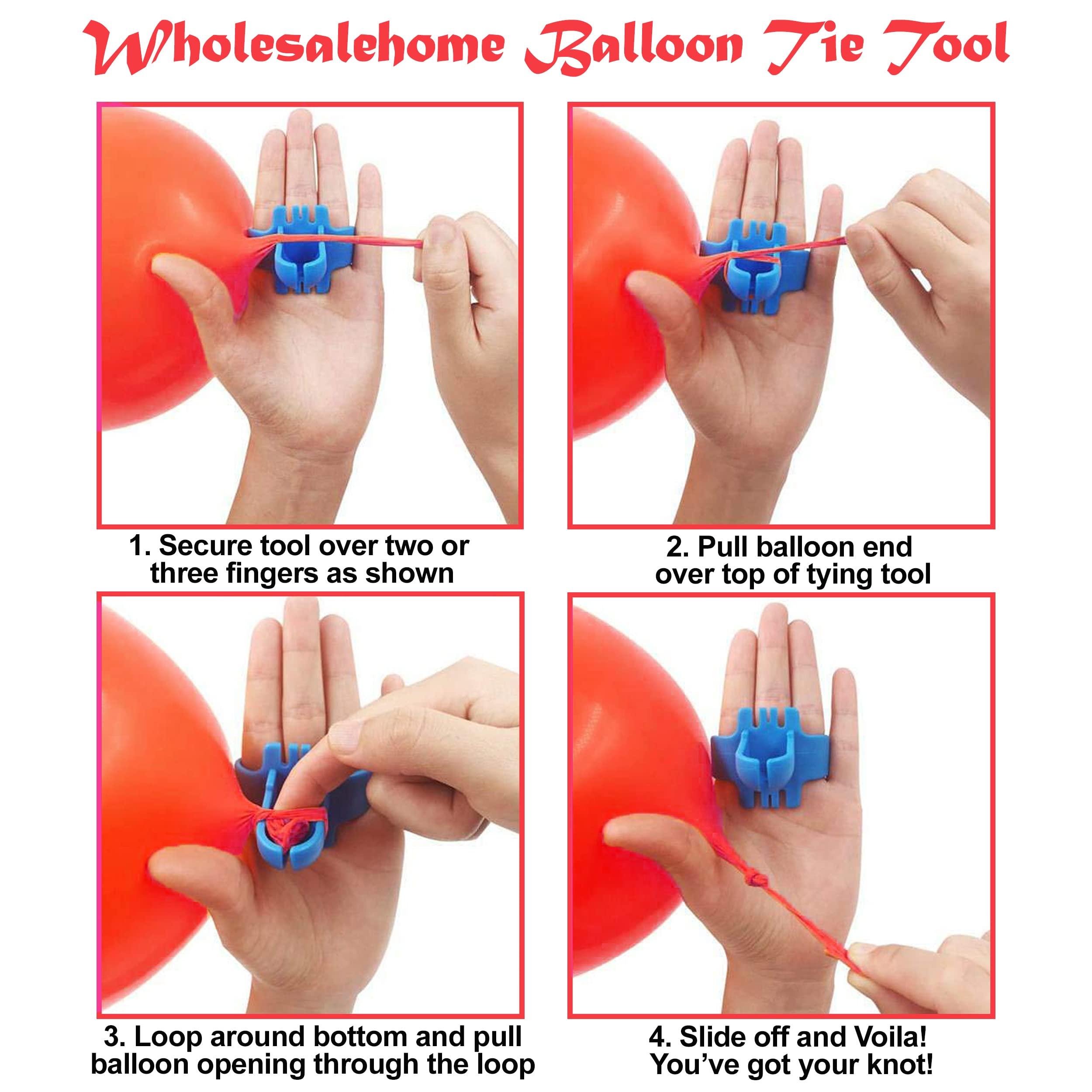 Wholesalehome Helium Tank for Balloons At Home, 14.9 Cu Ft Helium Balloon Pump Kit with 50 Assorted Latex Balloons, White Curling Ribbon and Wholesalehome Balloon Tie Tool, 2 Pack