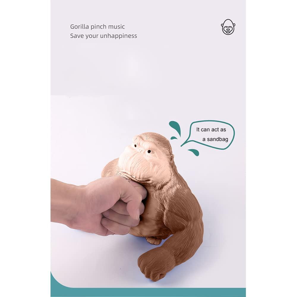 ILHH ILHH Stretch Gorilla Toy, Stress Fun Monkey ToysStress Knead Sand Toy, Stress Relief Toy for Adults, Sensory Toys for Anxiety Relief (Brown Gorilla, Large)
