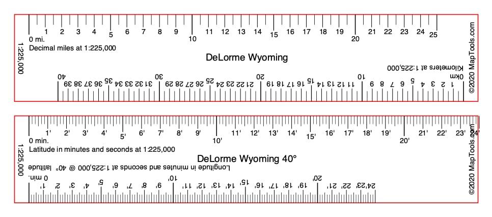 MapTools MapTools Ruler Set for Delorme Atlas & Gazetteer-Wyoming 1:225,000
