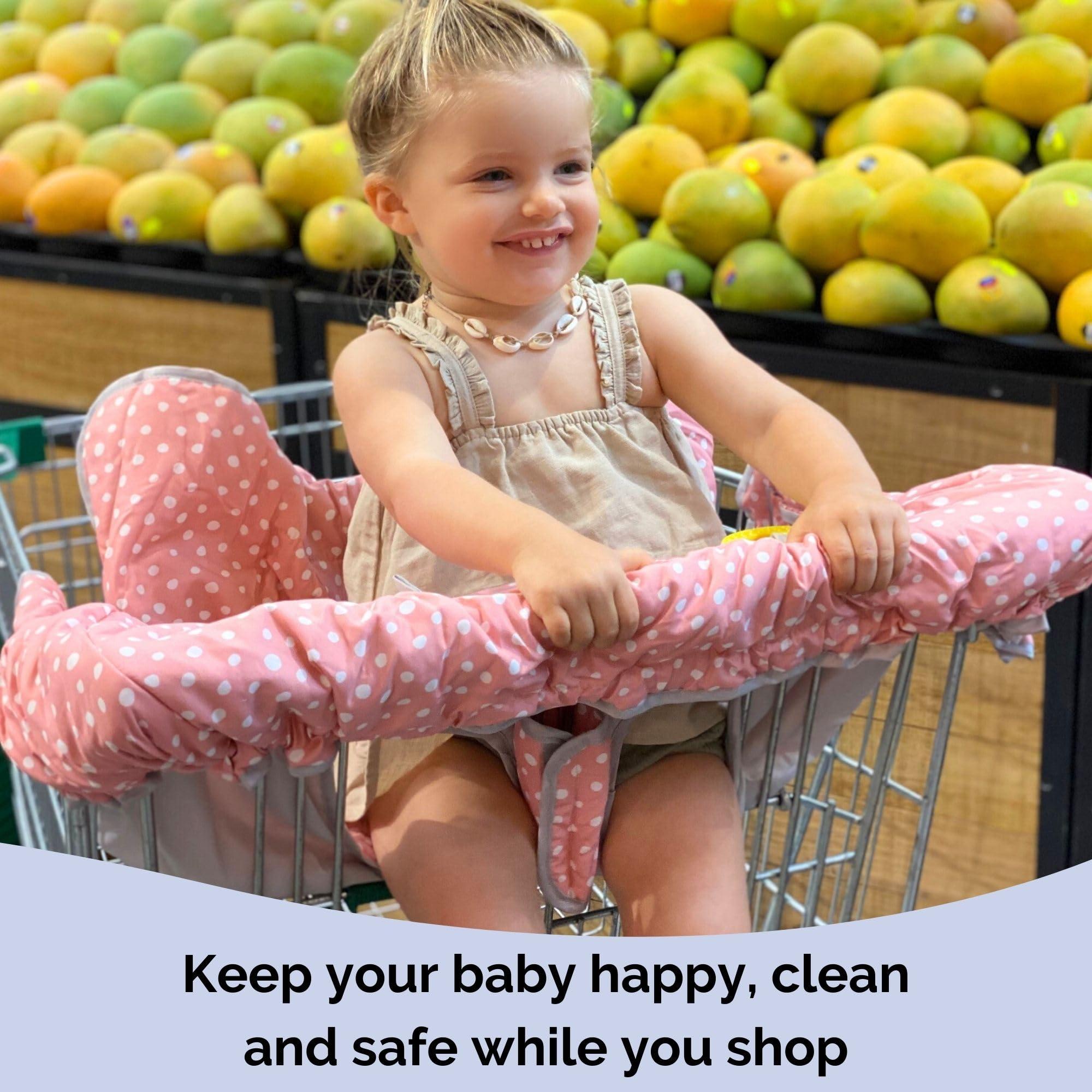Suessie Suessie Shopping Cart Cover and High Chair Cover, Pink Dots