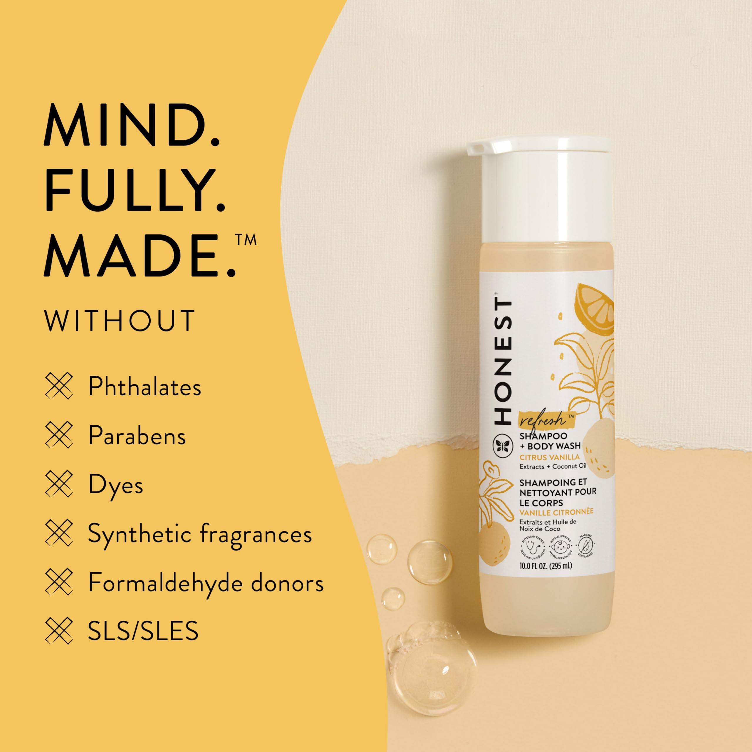 The Honest Company The Honest Company 2-in-1 Cleansing Shampoo + Body Wash | Gentle for Baby | Naturally Derived, Tear-free, Hypoallergenic | Citrus Vanilla Refresh, 18 fl oz