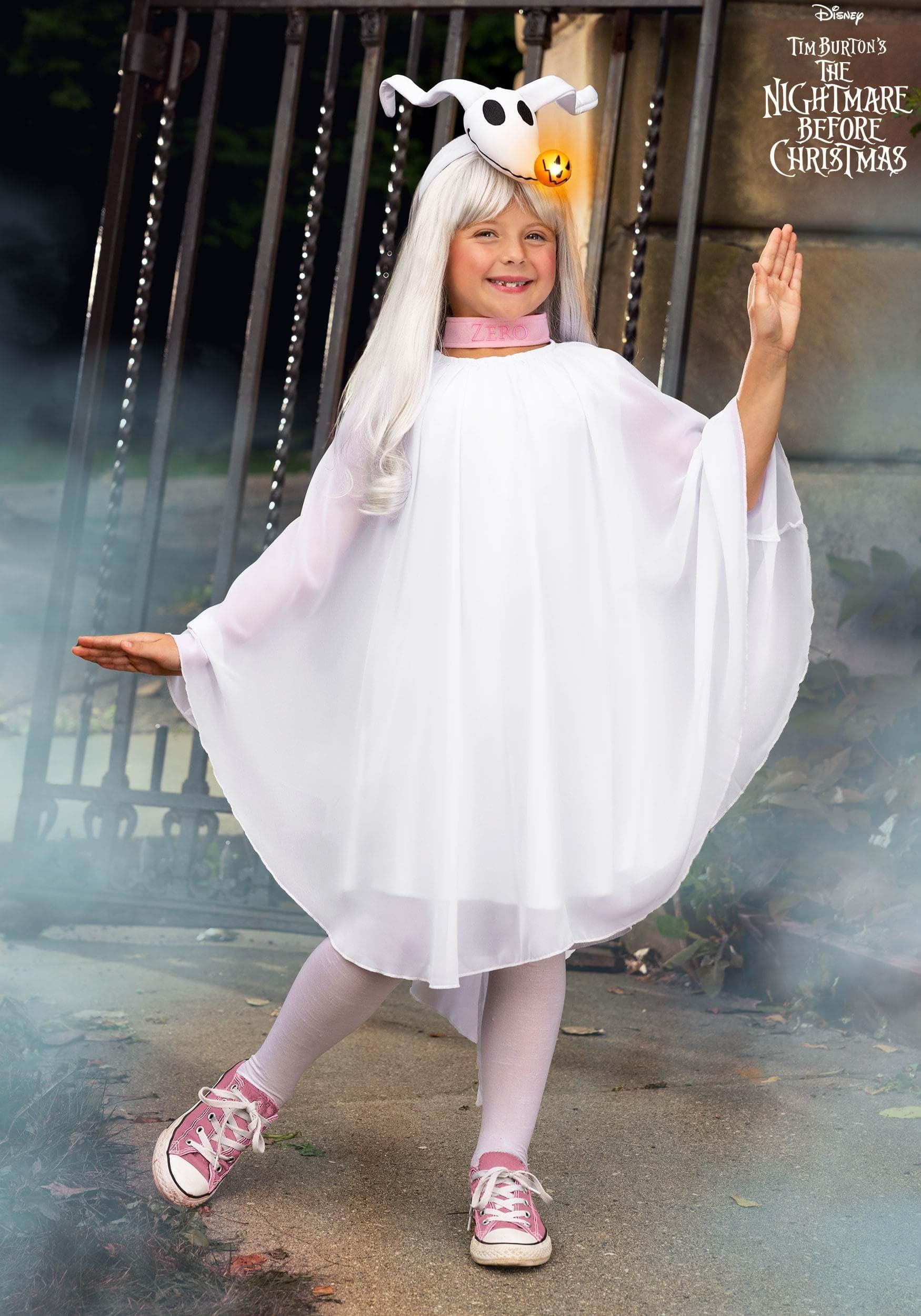 Fun Costumes Kid's Nightmare Before Christmas Zero Halloween Costume Dress | Officially Licensed Disney Costumes X-Large