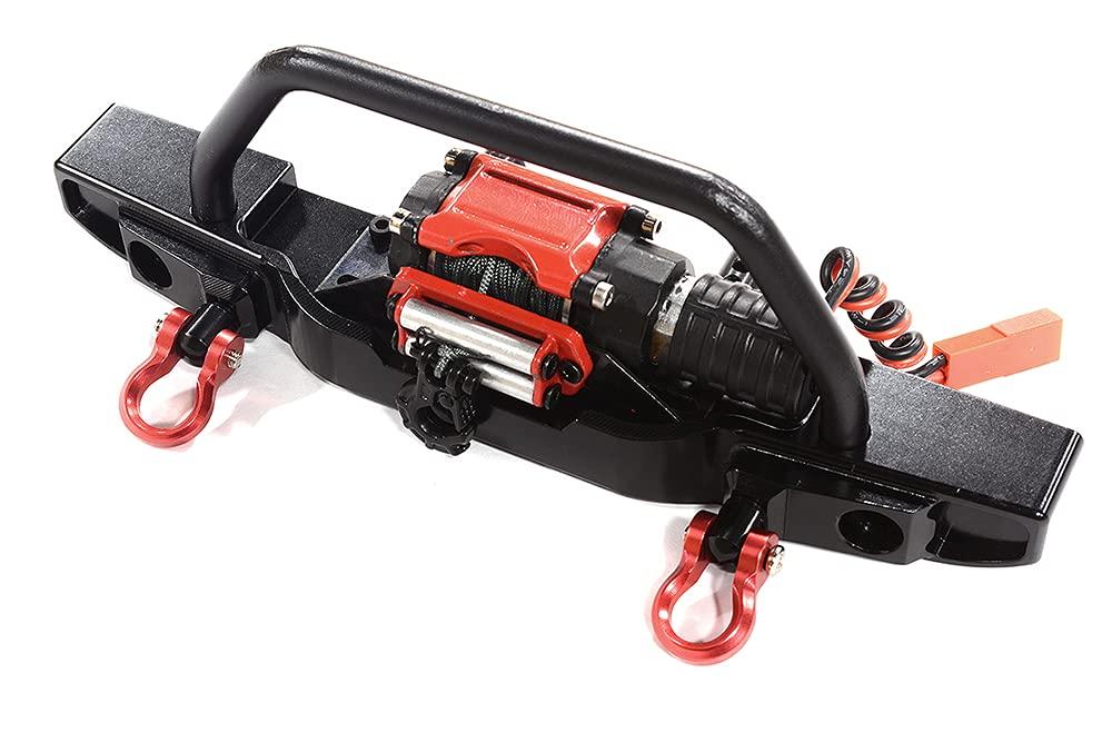 Integy Integy RC Upgrades for Axial, Realistic Front Bumper w/LED & Power Winch for Axial SCX10 III Scale Crawler