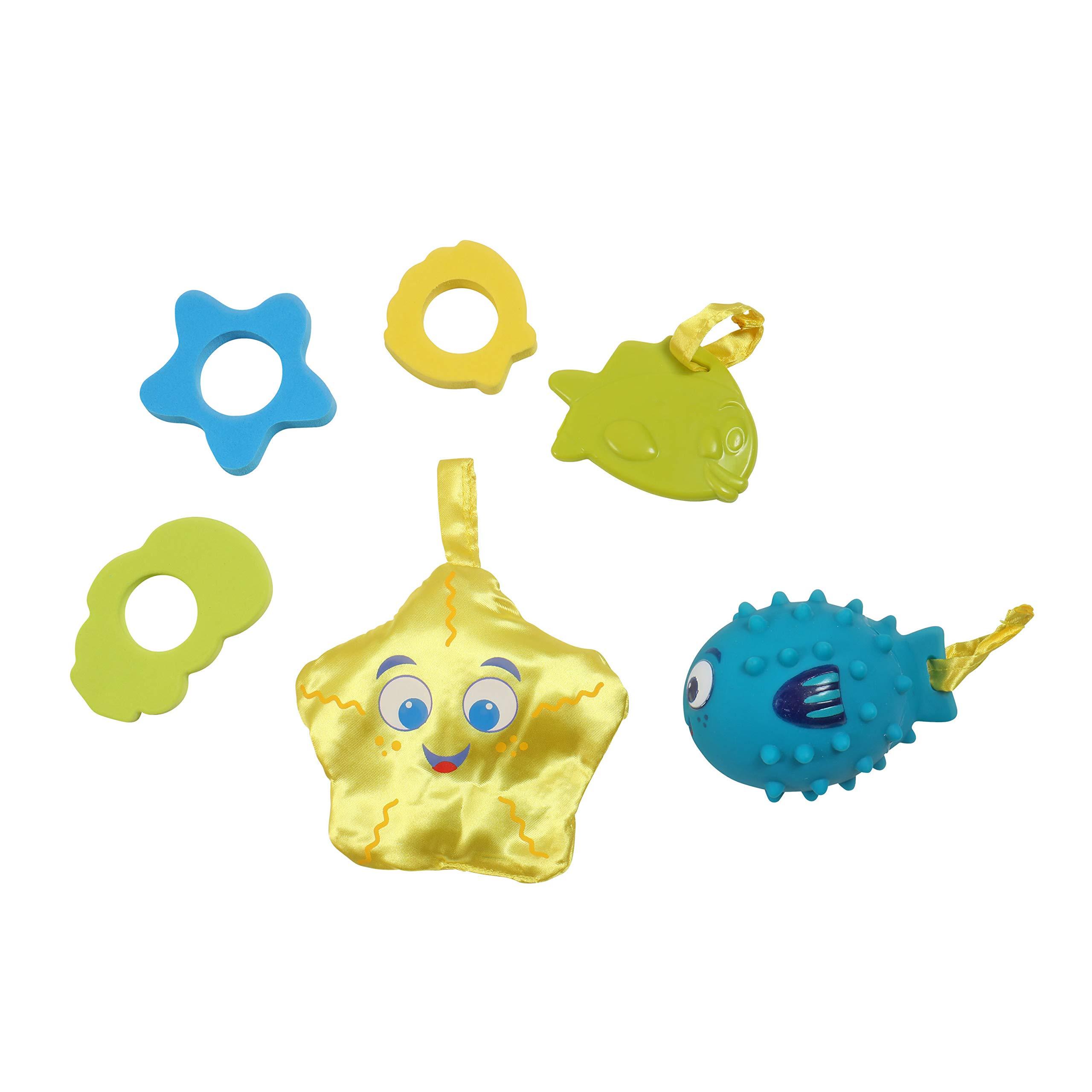 SwimWays SwimWays Baby Spring Float with Canopy - Inflatable Float for Children with Detached Floating Toys and UPF Sun Protection - Aqua/Green