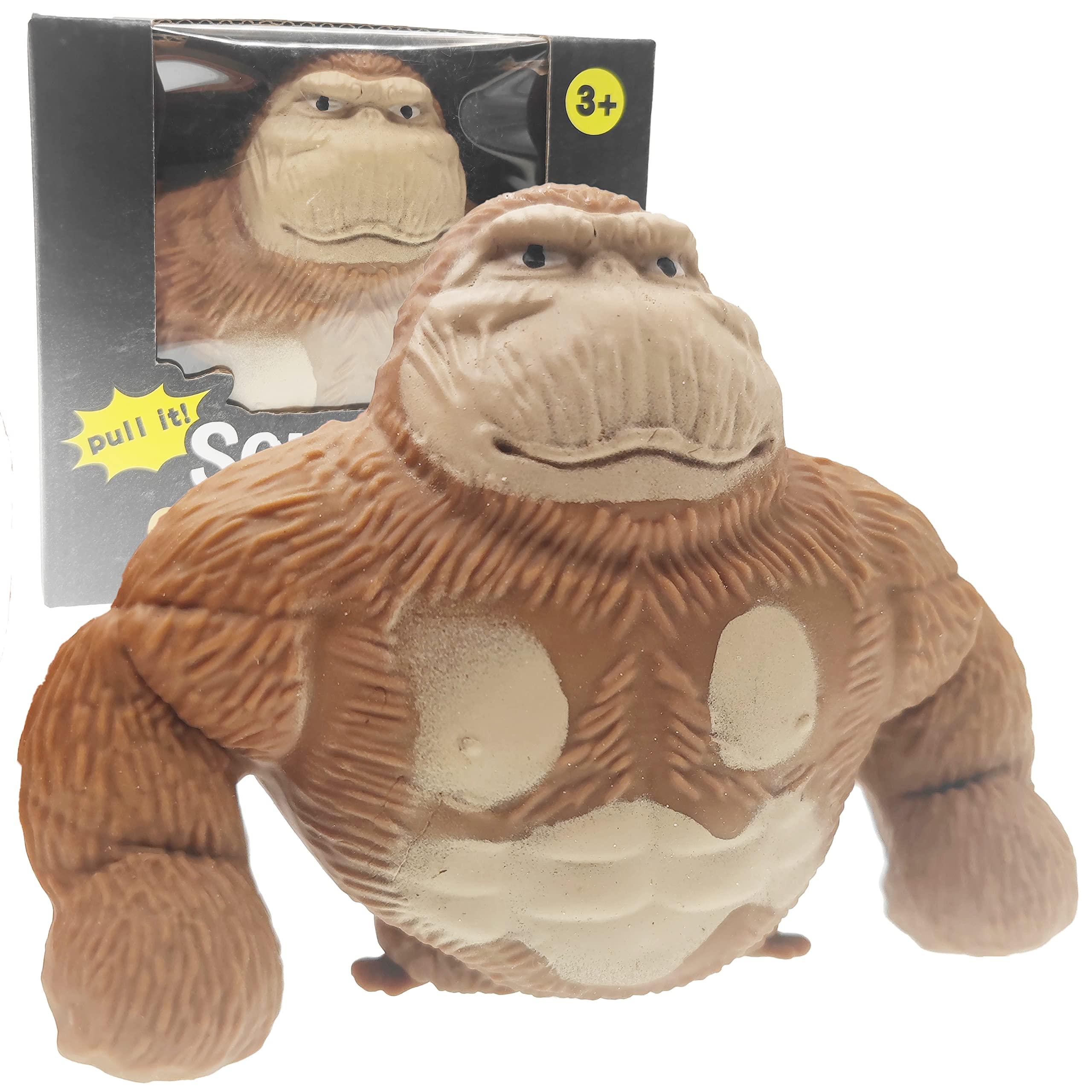 AWANGLUO Funny Brown Monkey Toy, Figure for Kids and Adults, Stretch Gorilla Toy, Decompress and Squeeze Stress Toy , Stress Relief Toy for Children and Adults Sensory Toy, Gift for Easter (TikTok Monkey)