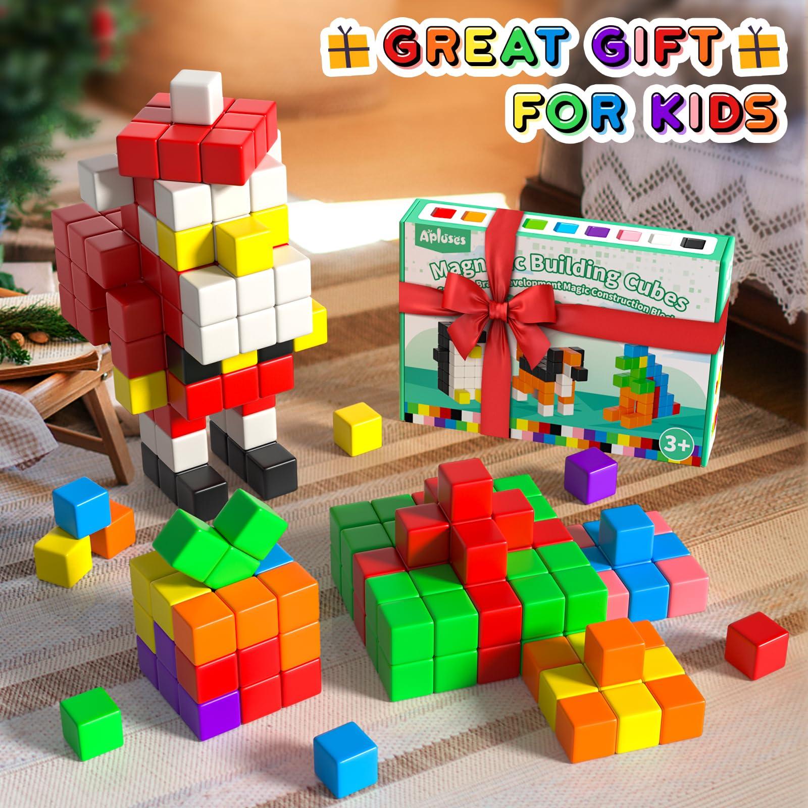 Apluses Apluses 96Pcs Magnetic Blocks, More Quantity can Create Bigger Buildings and Improve Children\'s Thinking