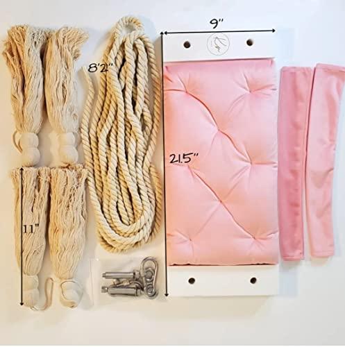 Krasivo Pink Baby Swing Set with Soft Cushion and Hardware