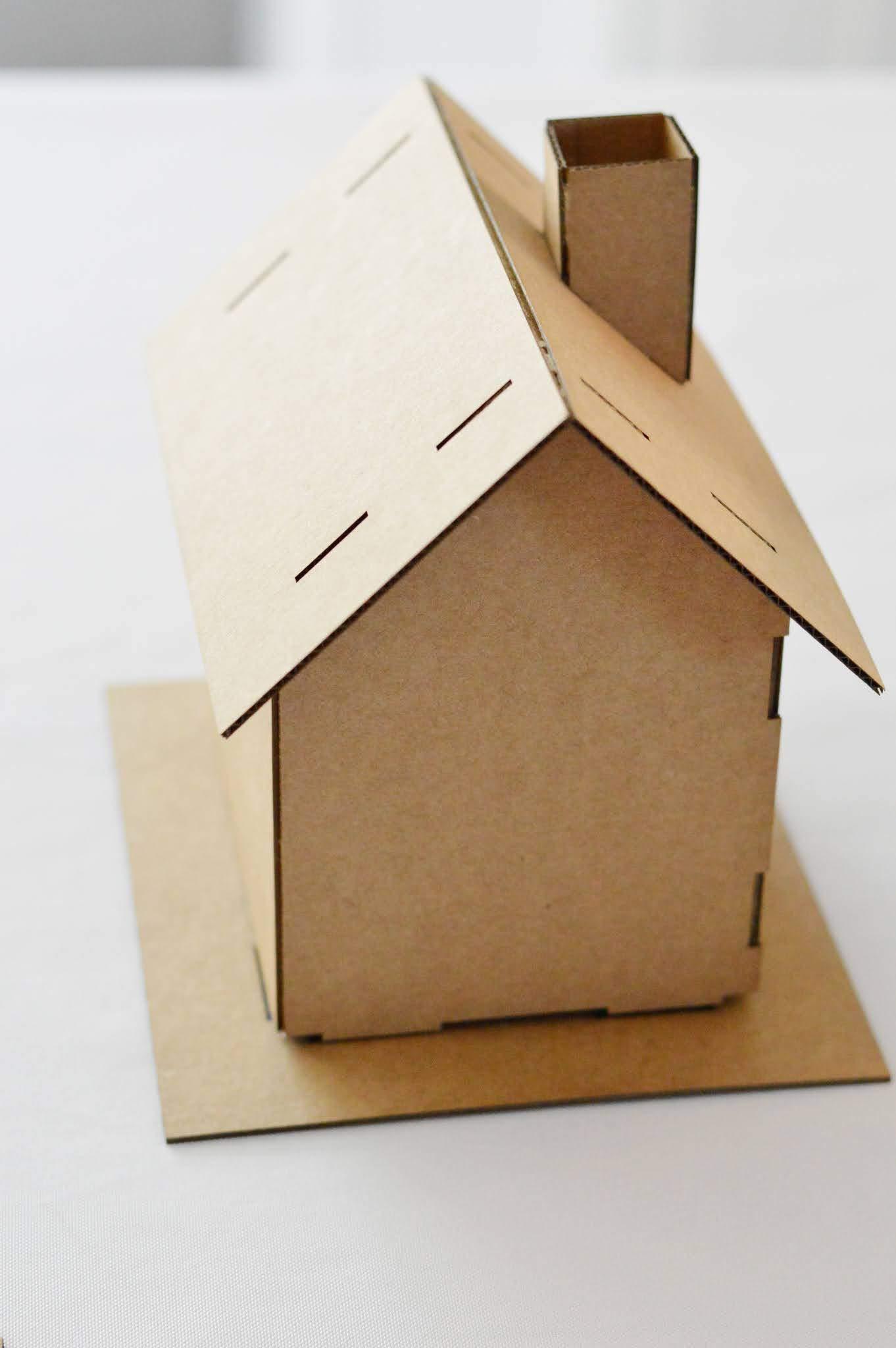 Ginger & Lime Design Kid\'s Craft House Kit (Cardboard) - Pack of 5 - Designed & Made in The USA - Craft for Home, Classroom, Family DIY Decor