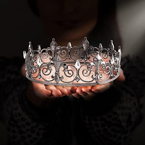 YOVECATHOU YOVECATHOU Royal Full King Crown Metal Crowns And Tiaras For Cosplay Homecoming Prom Party Decorations Wedding Birthday Gifts Men Black White