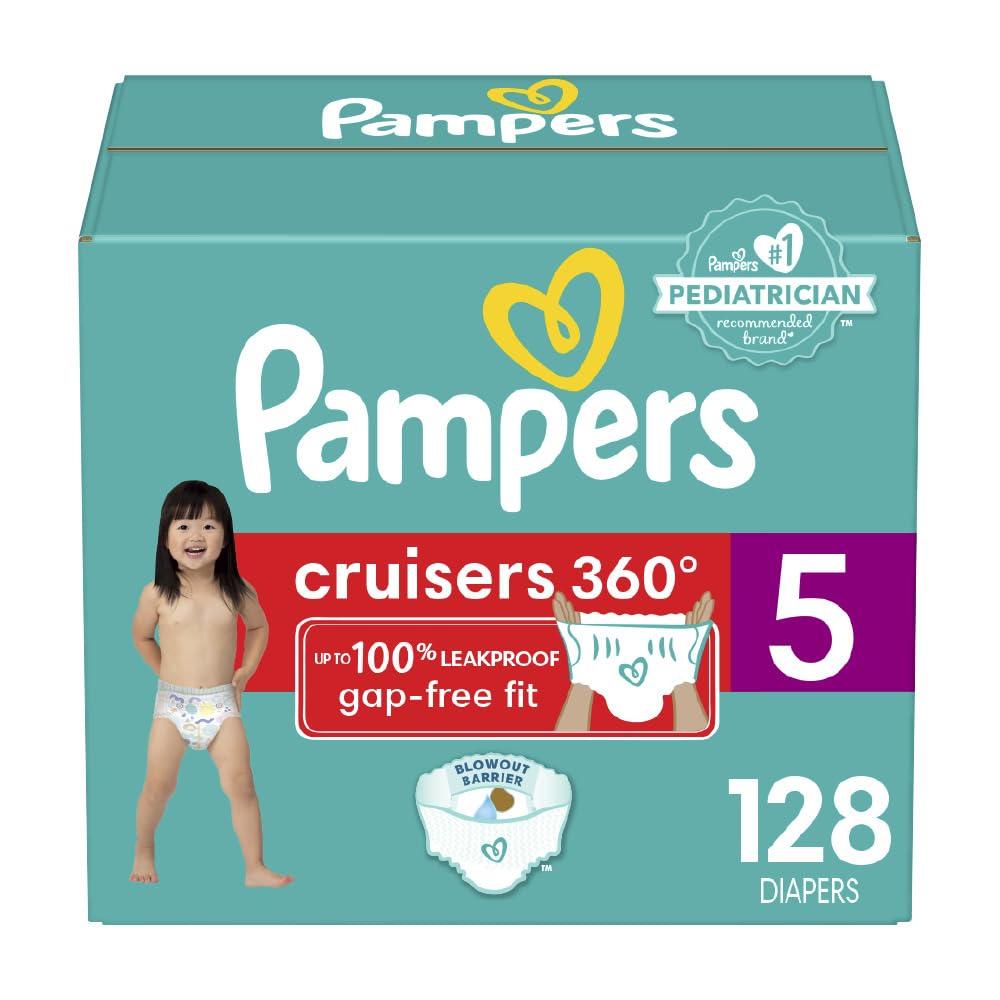 Pampers Pampers Diapers - Cruisers 360 - Size 5, 128 Count, Babyproof up to 100% Leakproof Pull-On Diaper