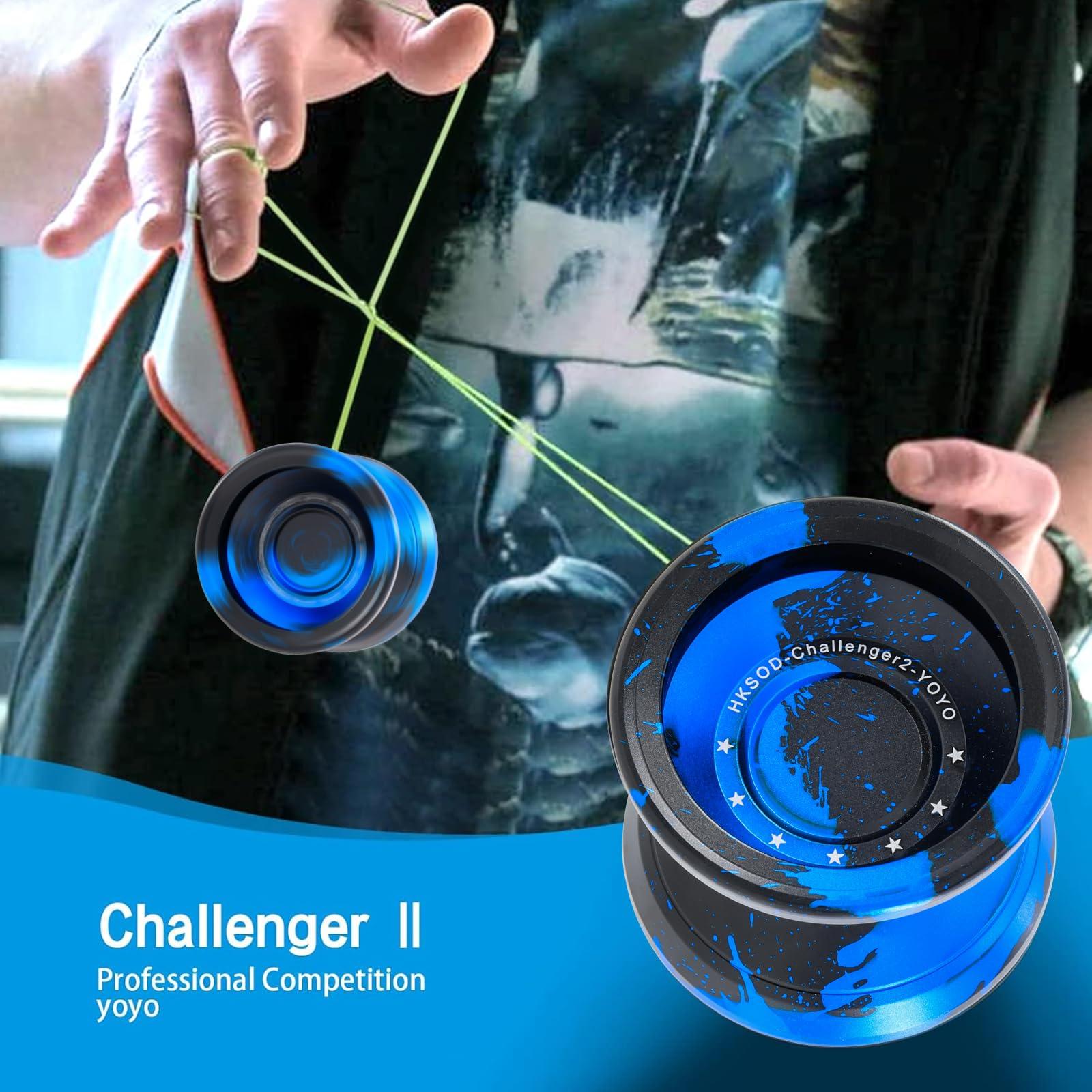 hksod hksod Yoyo Metal Trick Yoyo Professional Responsive Yoyos for Kids 8-12 Beginners,Unresponsive Yo-yo for Adults with Yo Yo Bearing Accessories - Black Blue
