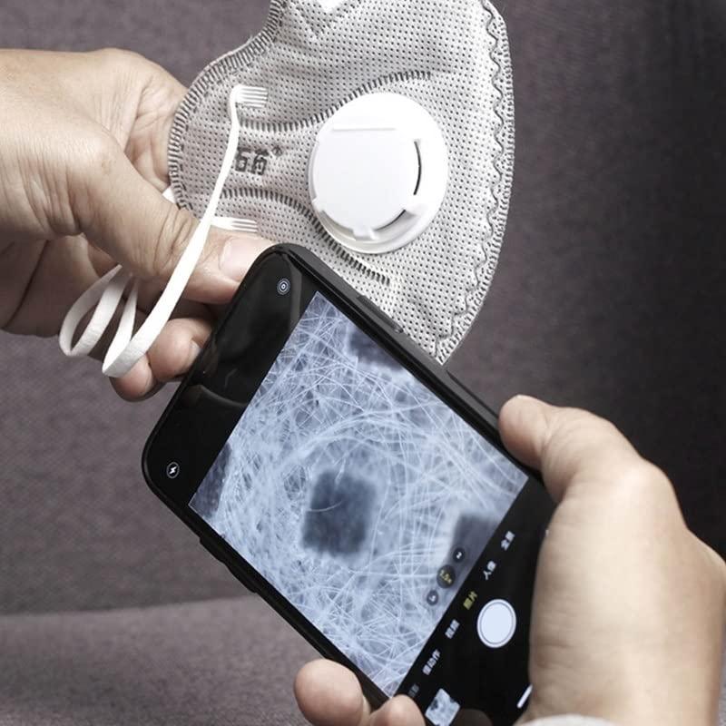 QINXIUBH Lab Microscope Slides Pocket Phone Microscope, with LED Light Microscope Parts (Magnification : B)