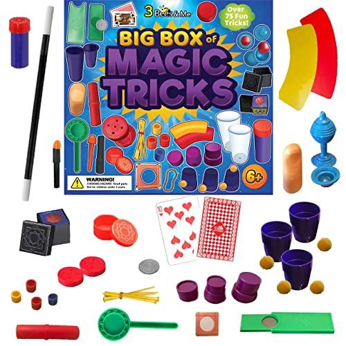 3 Bees Me Deluxe Magic Kit Set with Toy Wand 75 Magic Tricks