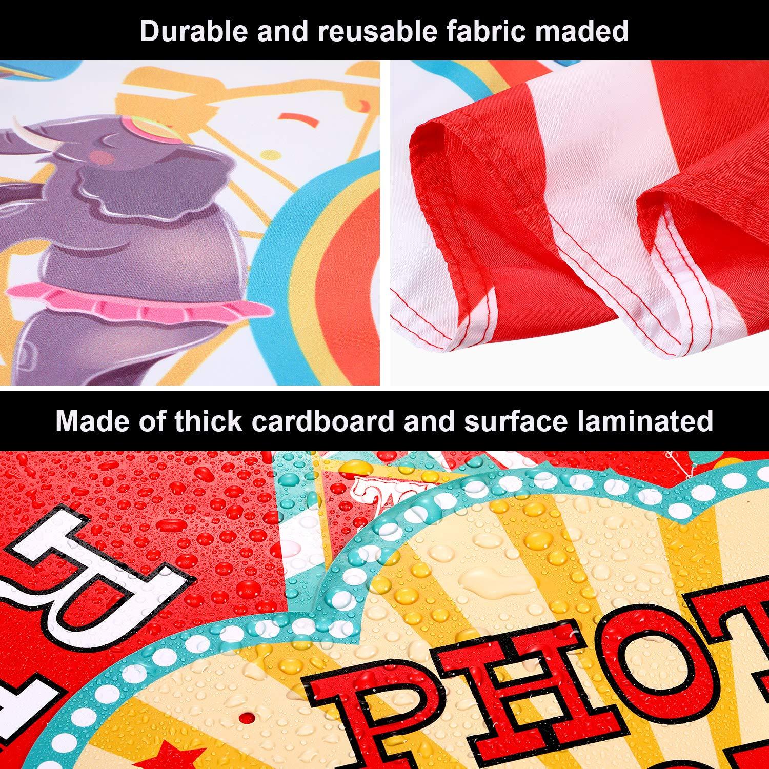 Blulu 46 Pieces Circus Carnival Party Decoration Set Circus Theme Carnival Banner Carnival Cutouts and Circus Color Balloons Circus Carnival Party Suppliers and Favors