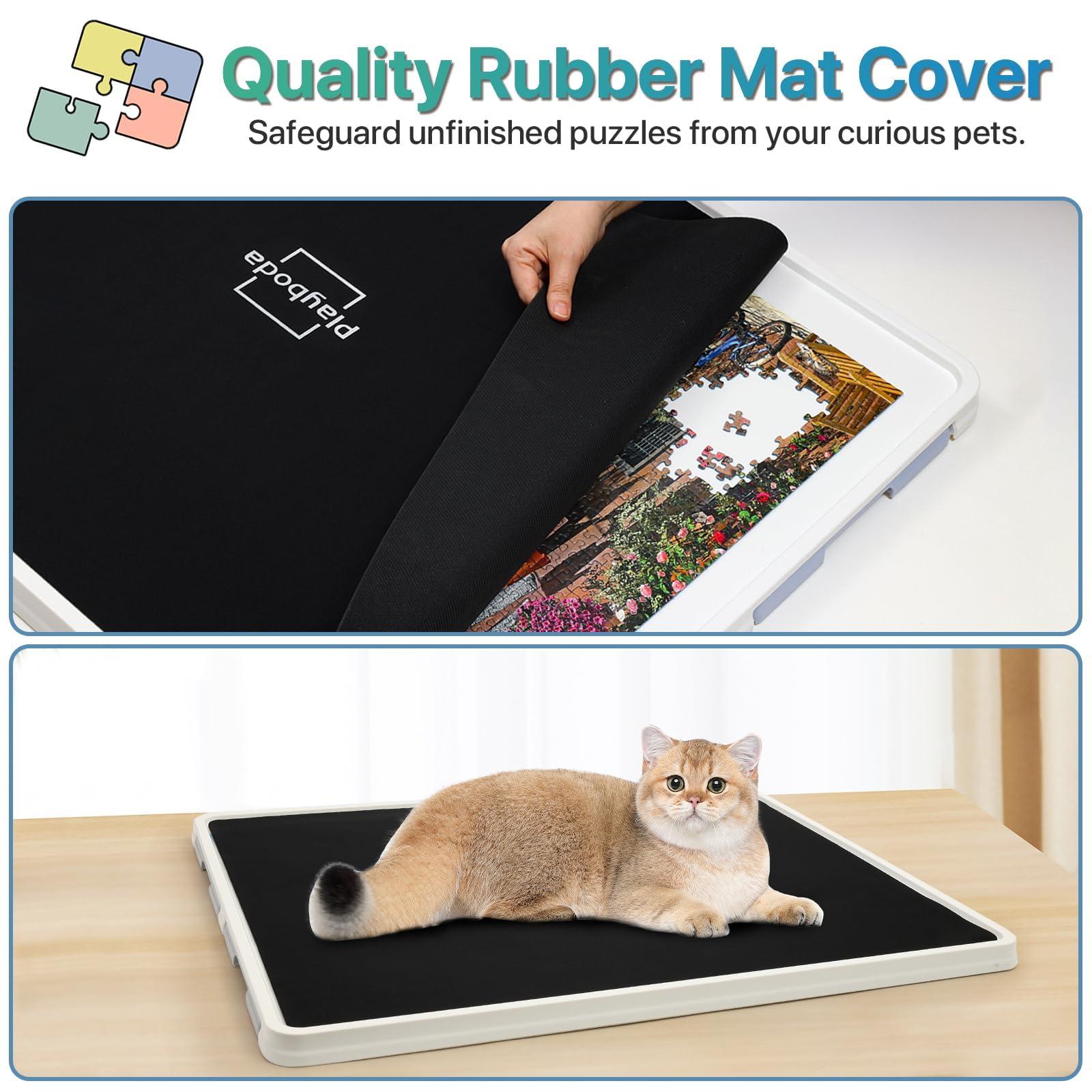 Playboda Playboda 1500 Pieces Rotating Plastic Puzzle Board with Drawers and Cover, 35"x27" Portable Spinning Jigsaw Puzzle Table for Adults, Upgraded Lazy Susan, Ideal Gift for Mum