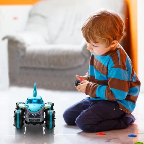 ifollower Amphibious Remote Control Car, Shark RC Cars All Terrain RC Truck, 360 Rotation LED Radio Controlled Crawler, 2.4GHz Monster Shark Trucks Christmas Birthday Gift for Boys Girls Age 3 4 5 6 7 8 9 10
