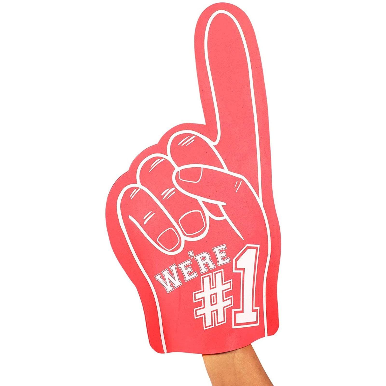 Okuna Outpost Okuna Outpost 2 Pack Red Foam Fingers #1, It\'s Goin\' Down for Sports Fan Accessories, Cheering, Party Favors, 17.5 Inch Giant Foam Hand
