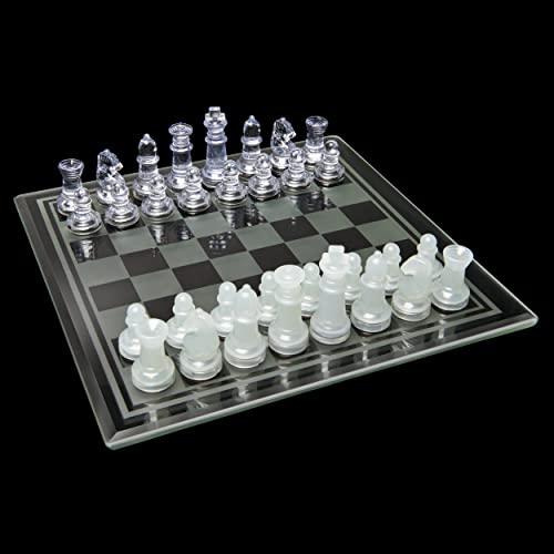 Spin Master Game Chess & Checkers with Glass Board
