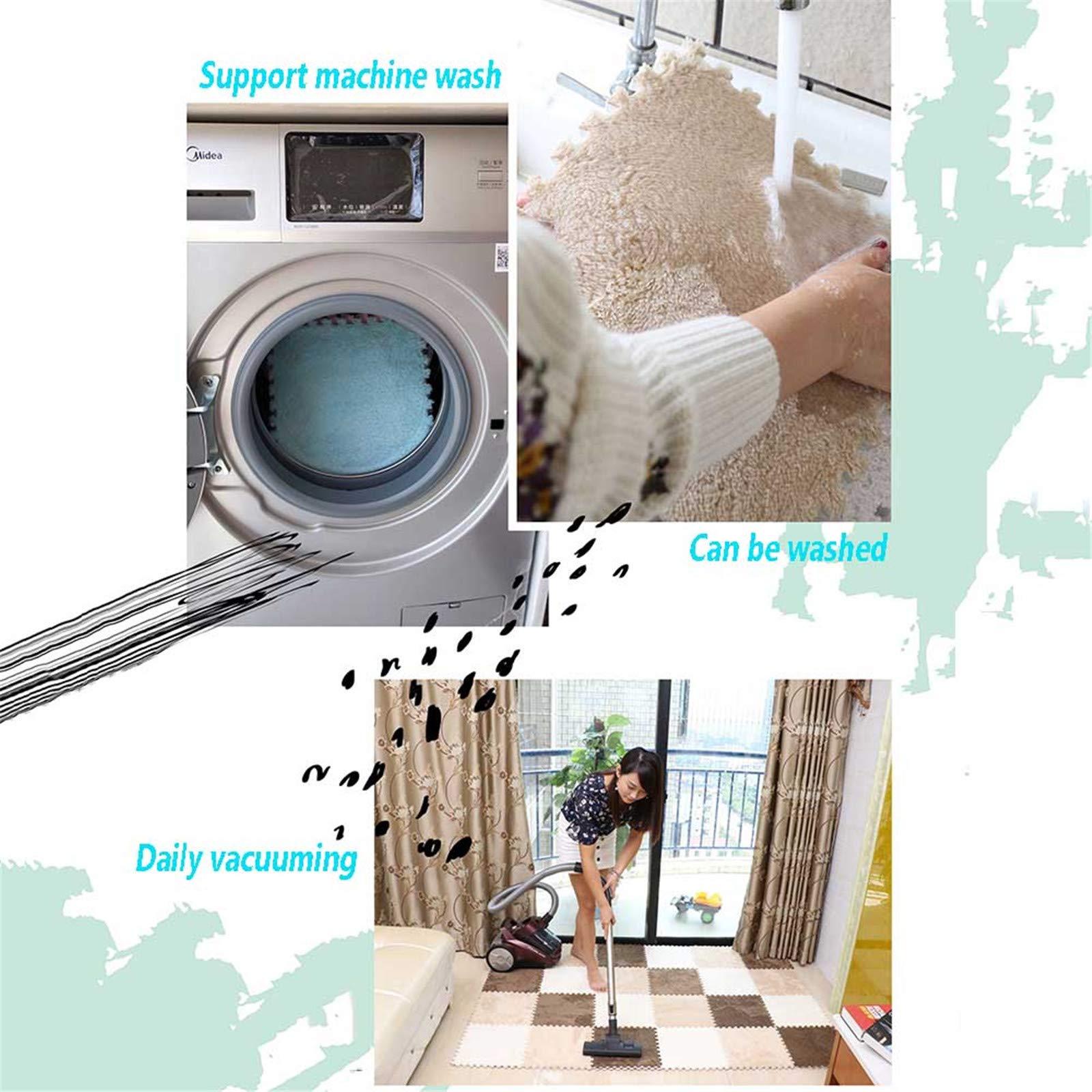 KXMYT KXMYT EVA Foam Play Mat, Interlocking Puzzle Plush Floor Tiles with Edges, Softer Baby Non Toxic Non-Slip Activity Carpet, Thick 0.6CM, for Children's Play Area/Living Room/Bedroom/Gym,White+Blue