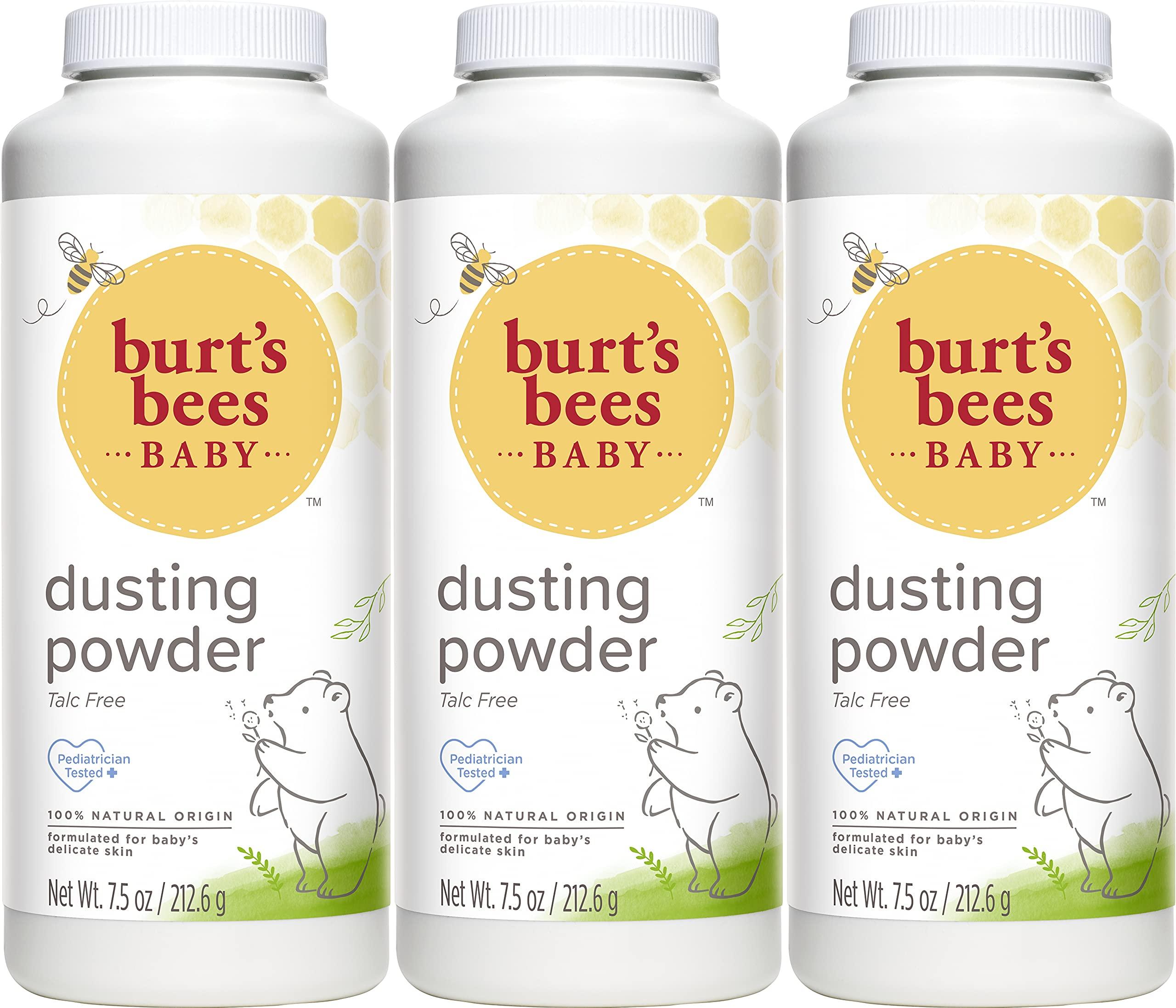 Burt's Bees Burt's Bees Baby Powder, Hypoallergenic Dusting Powder, Non-Irritating, Calming Skin Care, All Natural, Talc Free,7.5 Ounce (Pack of 3)
