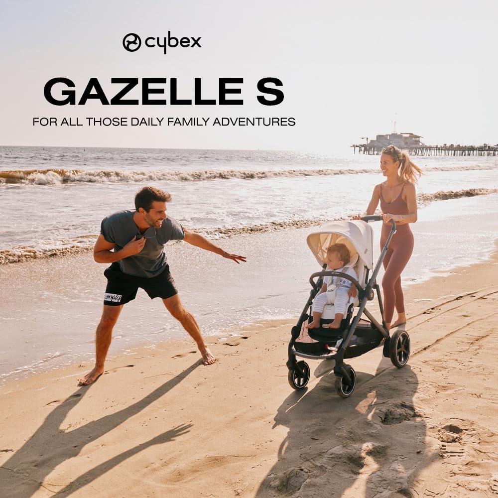 Cybex Cybex Gazelle S All-in-One Toddler and Baby Stroller with Over 20 Modular Configurations, Ergonomic Near-Flat Recline, Shopper Basket, and Compact Fold, Ocean Blue