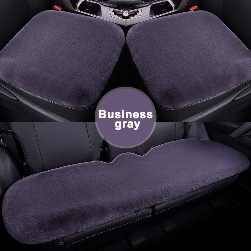 AISAIMOUT Carseatcover Faux Fur Protector Suitable 3 Piece Set Universal Front Rear Fluffy Car Seat Cover Winter Plush Automotive Carseatcover Faux Fur Protector Suitable for Cars, Vans, MPV's SUV' ( Color : Bu