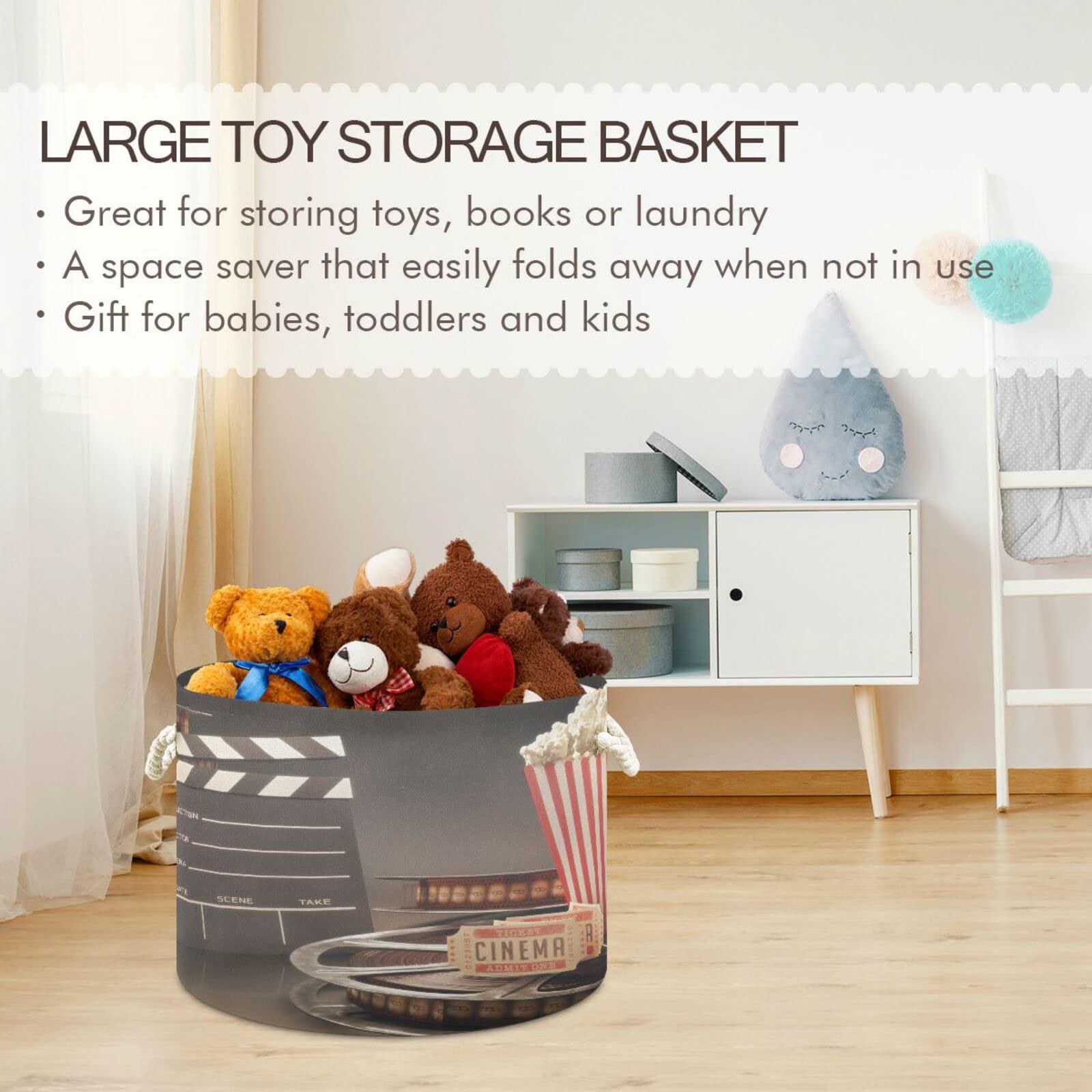 xigua xigua Cotton Rope Basket Movie Theater Popcorn Baby Laundry Basket Blanket Kids Toy Storage Basket#115