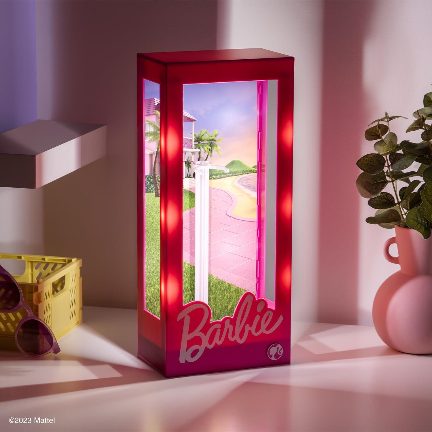 Paladone Barbie Doll Light Up Display Case Storage Box, 13\" Tall, Collectible Doll Holder and Container