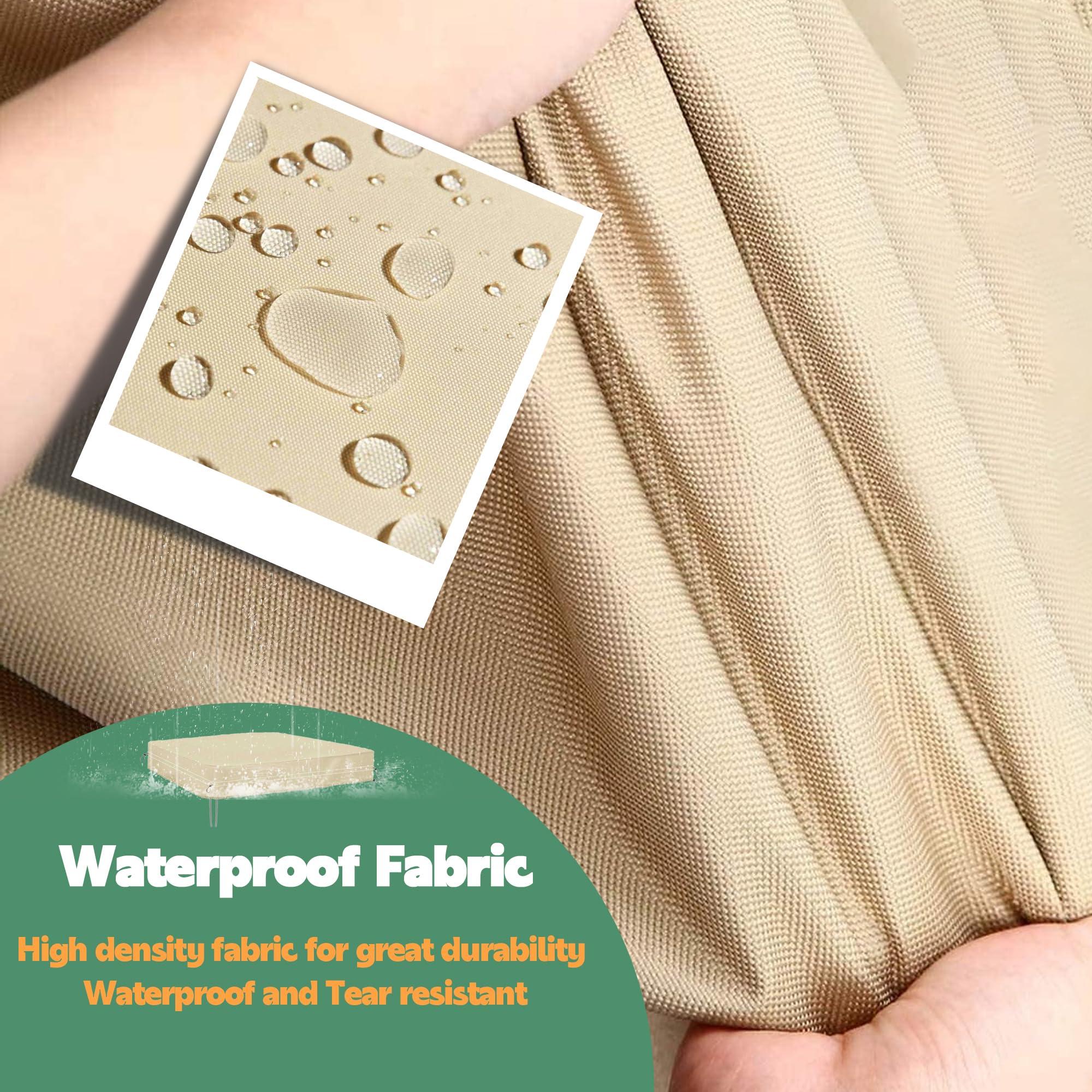 DUSTYPROTE DUSTYPROTE Sandbox Cover, 420D Heavy Duty Children\'s Sandbox Protection, Sand Coxes for Kids Outdoor with Lid-60in, Square Sandboxes Sandpit Cover (Khaki)