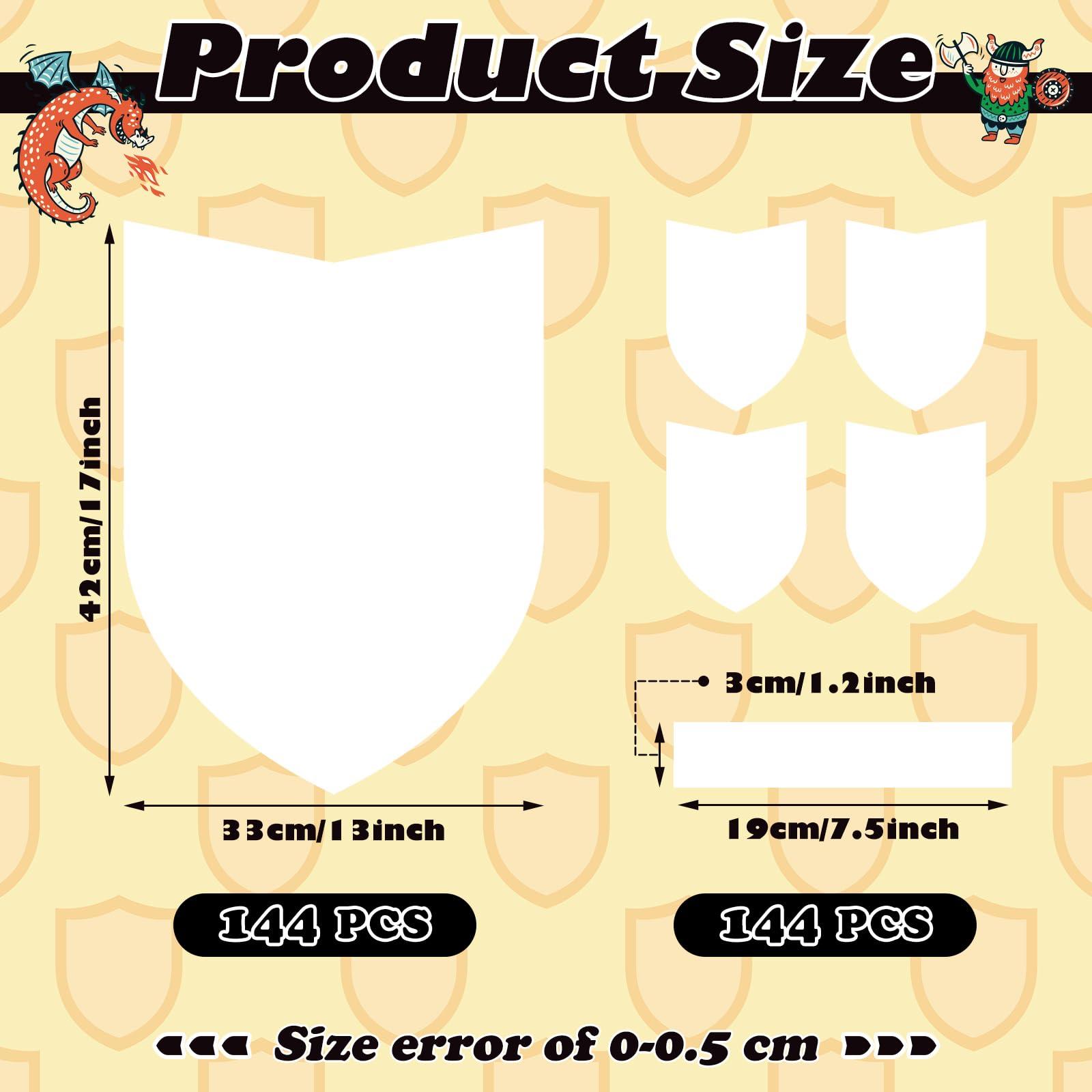 ReliThick ReliThick 72 Pcs Paper Shields for Kids DIY Shields Craft to Decorate Cardboard Shield Shapes Cutouts with Handles for Markers Crayons Paint Party Gift Dramatic Play Castle Activities