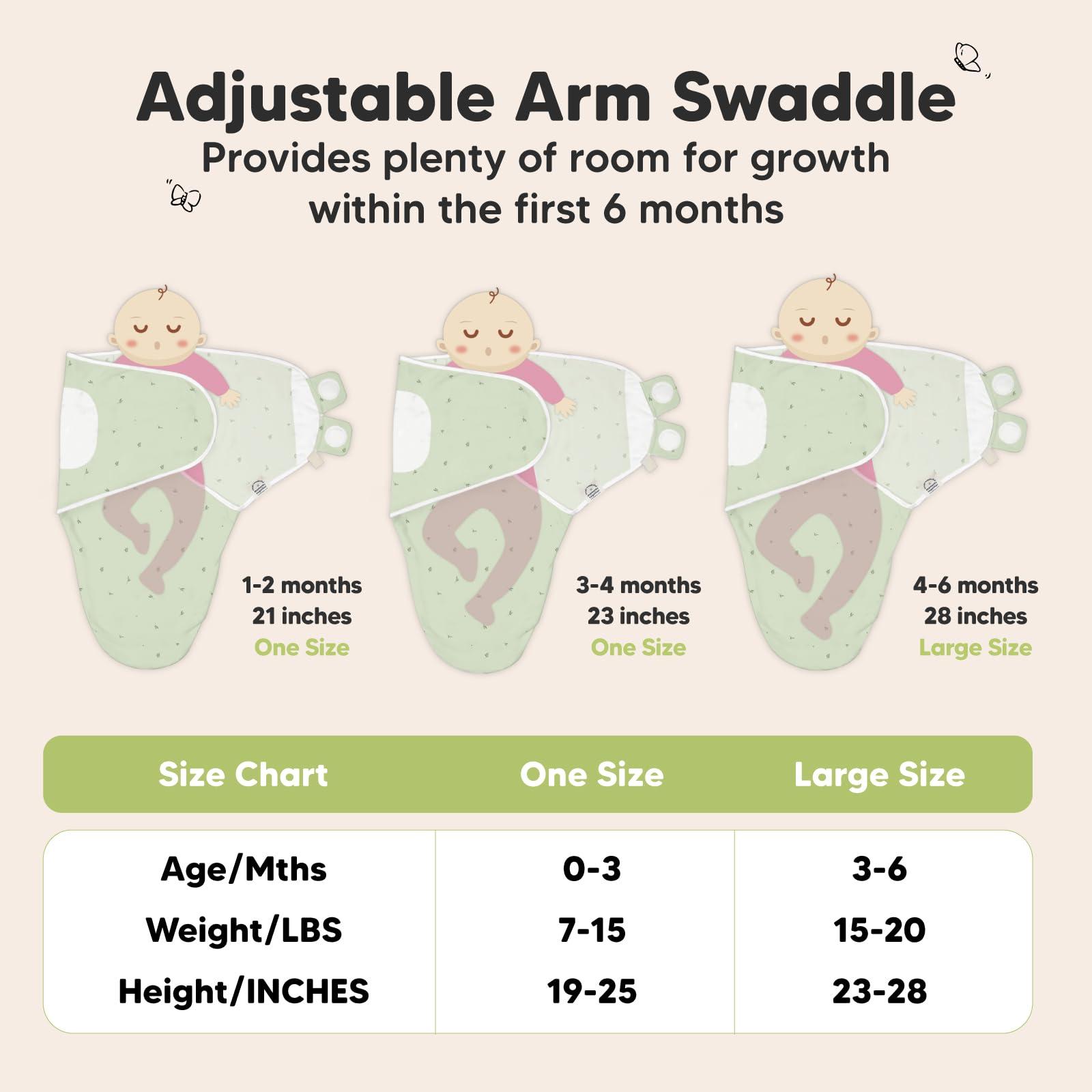 KeaBabies 3-Pack Organic Baby Swaddle Sleep Sacks - Newborn Swaddle Sack, Ergonomic Baby Swaddles 0-6 Months,Swaddles for Newborns, Baby Sleep Sack, Baby Swaddle Blanket Wrap,Baby Essentials(Bunnies, L)
