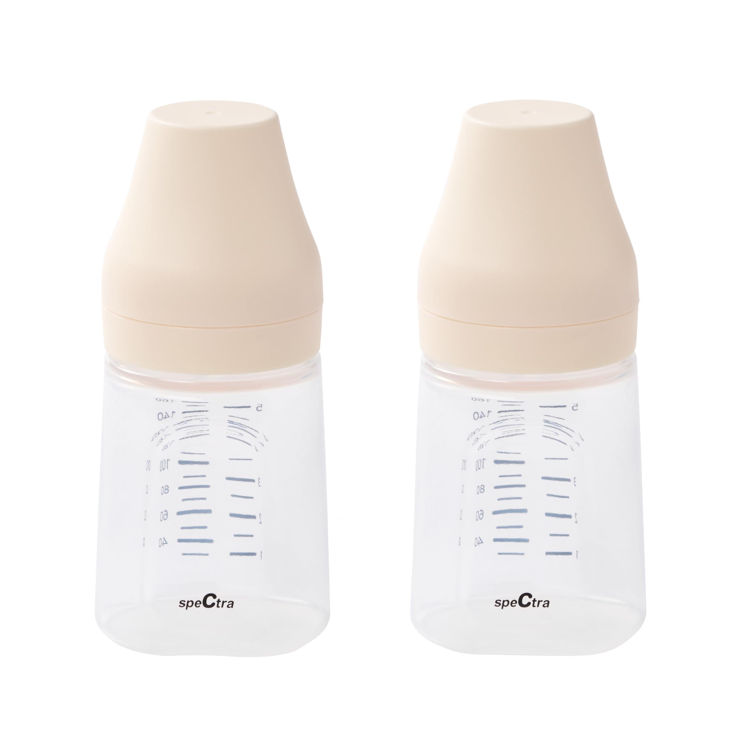 SPECTRA Spectra - Wide Neck Baby Bottles - Compatible with Spectra Breast Milk Pump Flanges (Pack of 2)