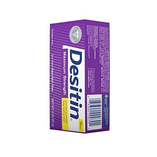 Desitin Desitin Maximum Strength Baby Diaper Rash Cream with 40% Zinc Oxide for Treatment, Relief & Prevention, Hypoallergenic, Phthalate- & Paraben-Free Paste, Travel Size, 2 oz (Pack of 6)