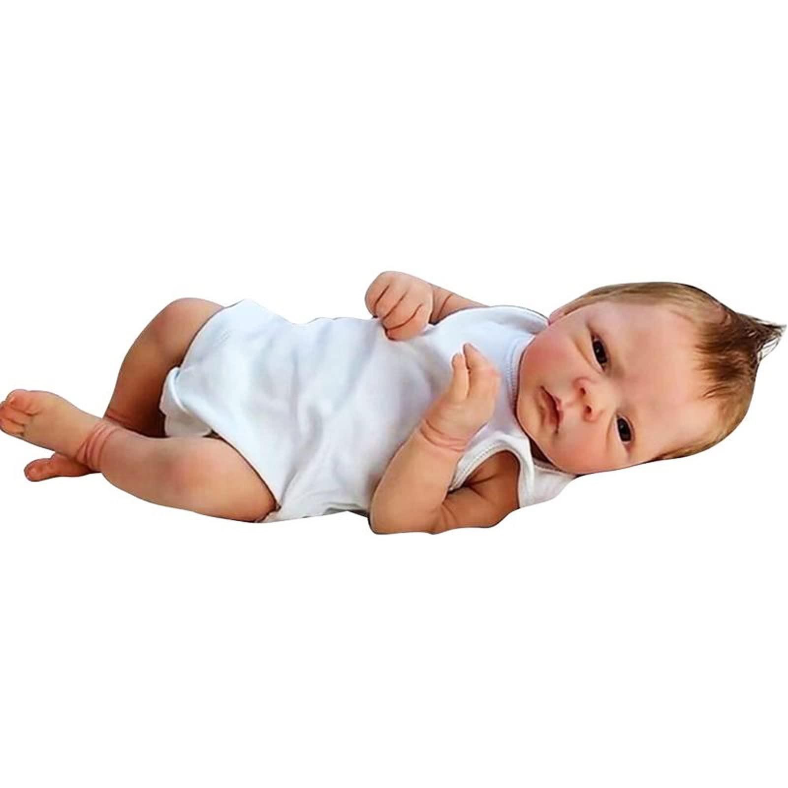 GDFHOMER GDFHOMER Reborn Baby Dolls Boy/Girl Newborn Doll Soft Full Silicone Body Reborn Dolls Lightweight Washable Toddler Doll Xmas Gifts (Color : BOY)