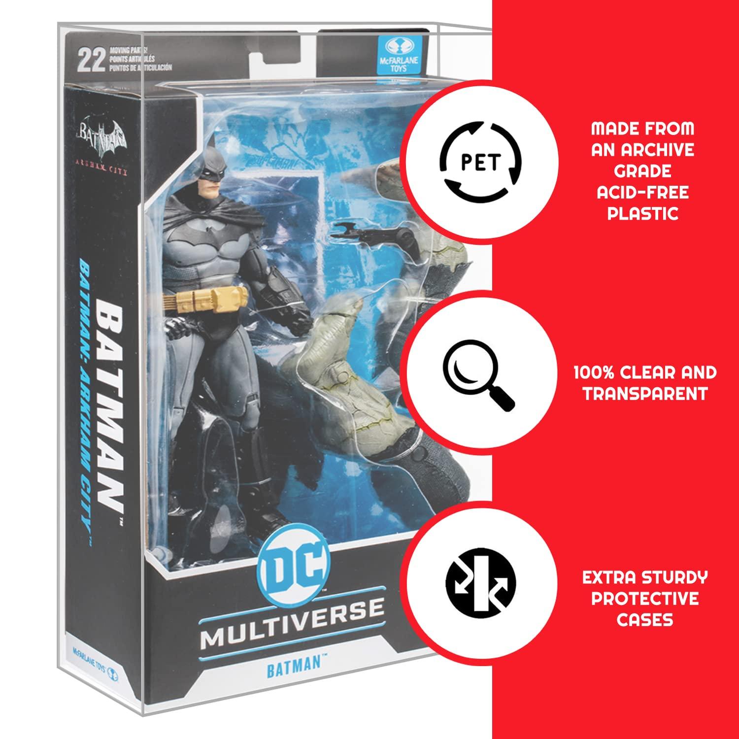 EVORETRO EVORETRO Action Figure Boxed Case Protector for McFarlane DC Multiverse BAF 7-in Figures - 10-Pack 0.40mm Thick Clear PET Plastic Display, Achive-Grade Storage. Keep Your Collection in Mint Condition