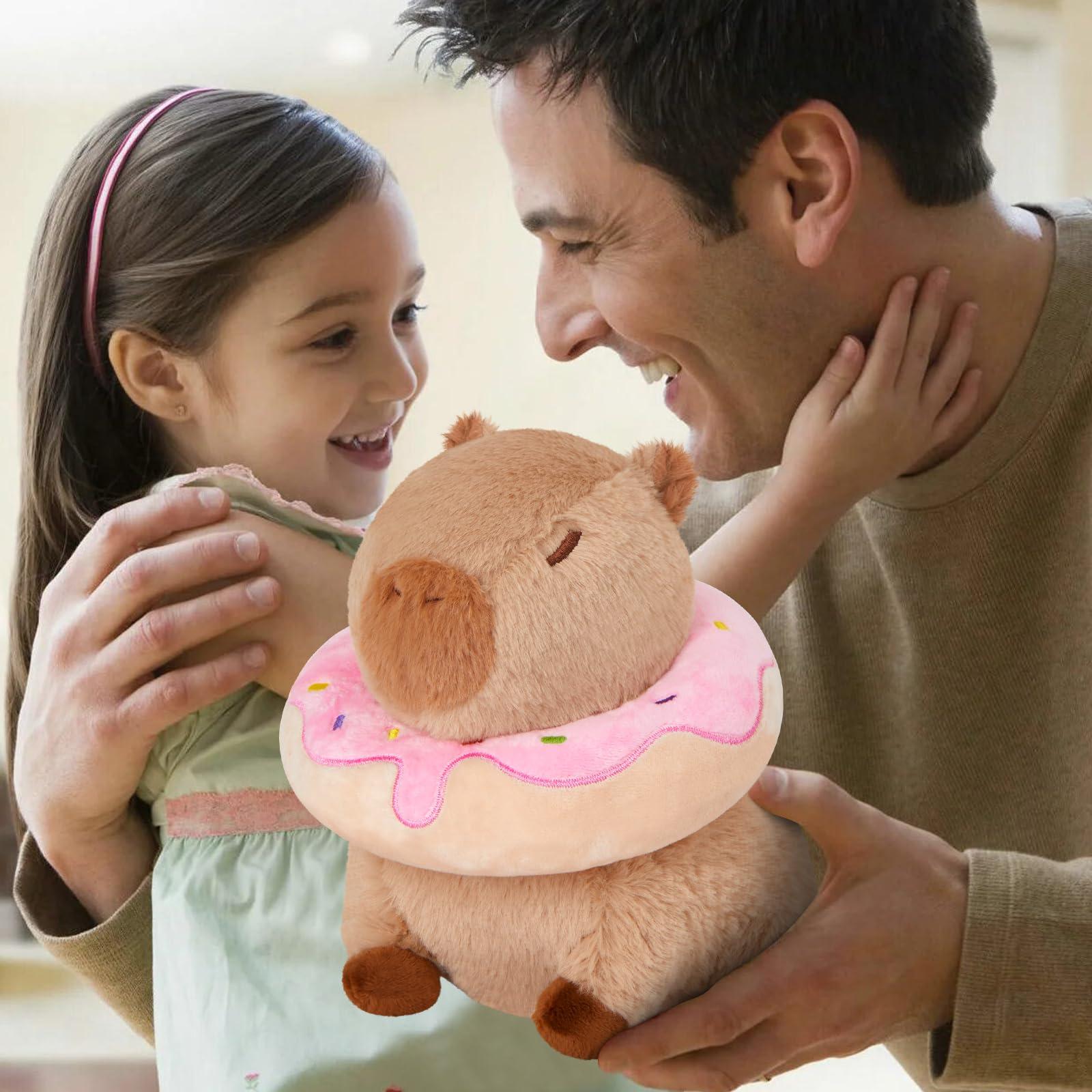 CozyWorld CozyWorld 10\" Capybara Stuffed Animals,Donut Capybara Plush Toys,Kawaii Capybara with Donut Plushie Toys,Cute Capybara Birthday Gift for Kids Boys and Girls