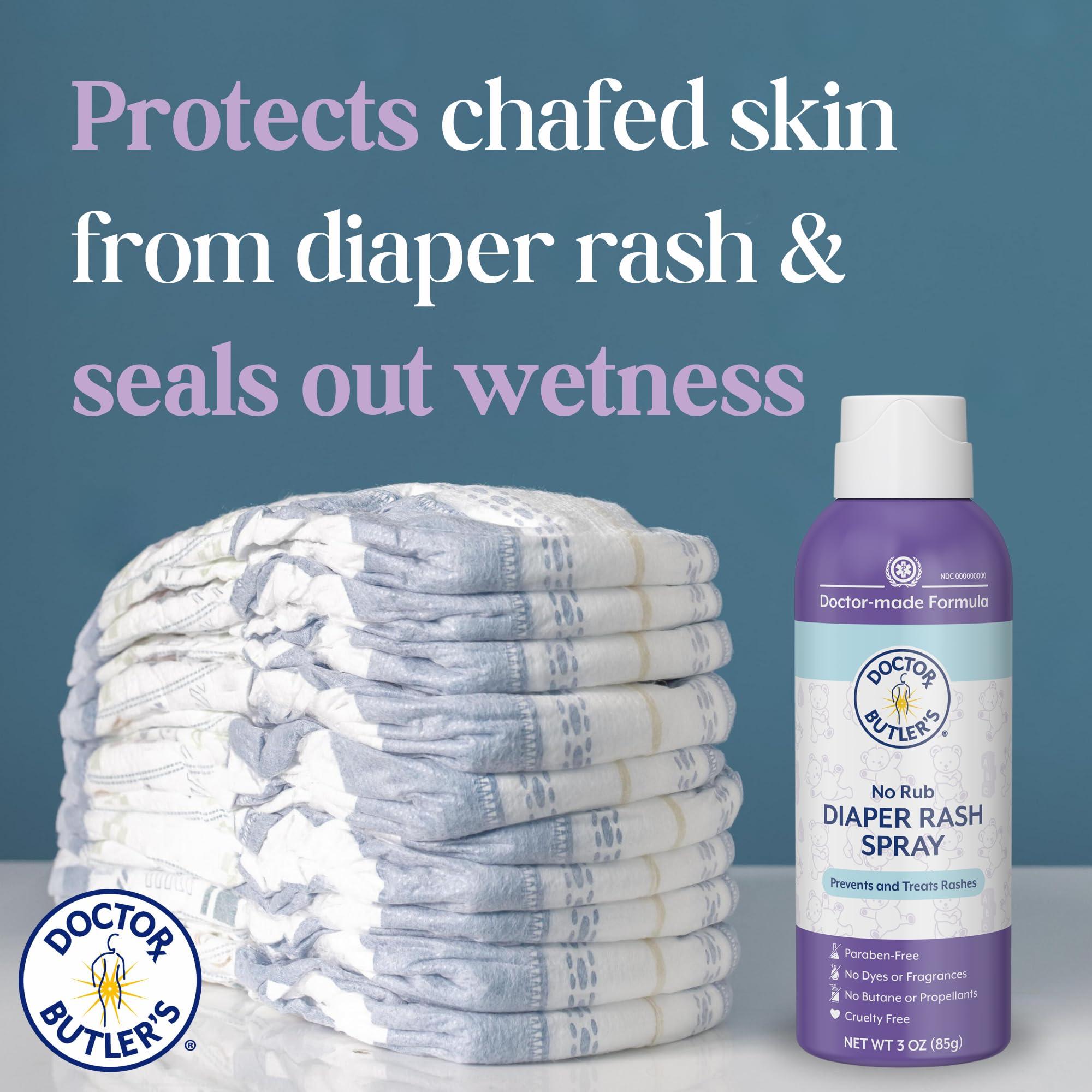 Doctor Butler\'s Doctor Butler's Baby Diaper Rash Spray No-Rub Sprayable Diaper Rash Ointment to Prevent and Treat Rashes, Skin Protectant Spray with Touch Free Application* (3oz)