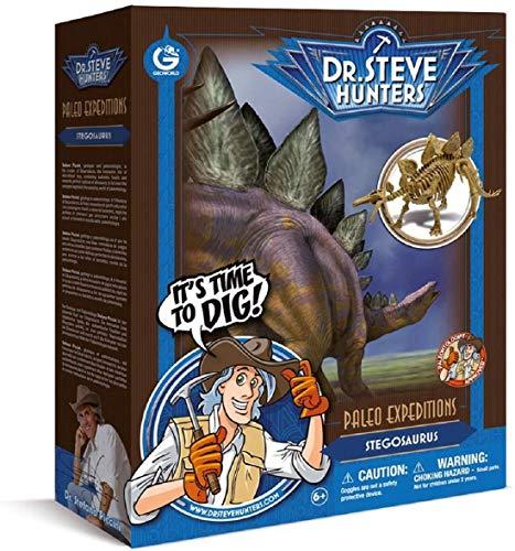 Geoworld Unbekannt Geoworld 625310 – Dr. Steve Hunters: Dinosaur Excavation Kit Stegosaurus Skeleton – Age 6 +, Size: 28 cm