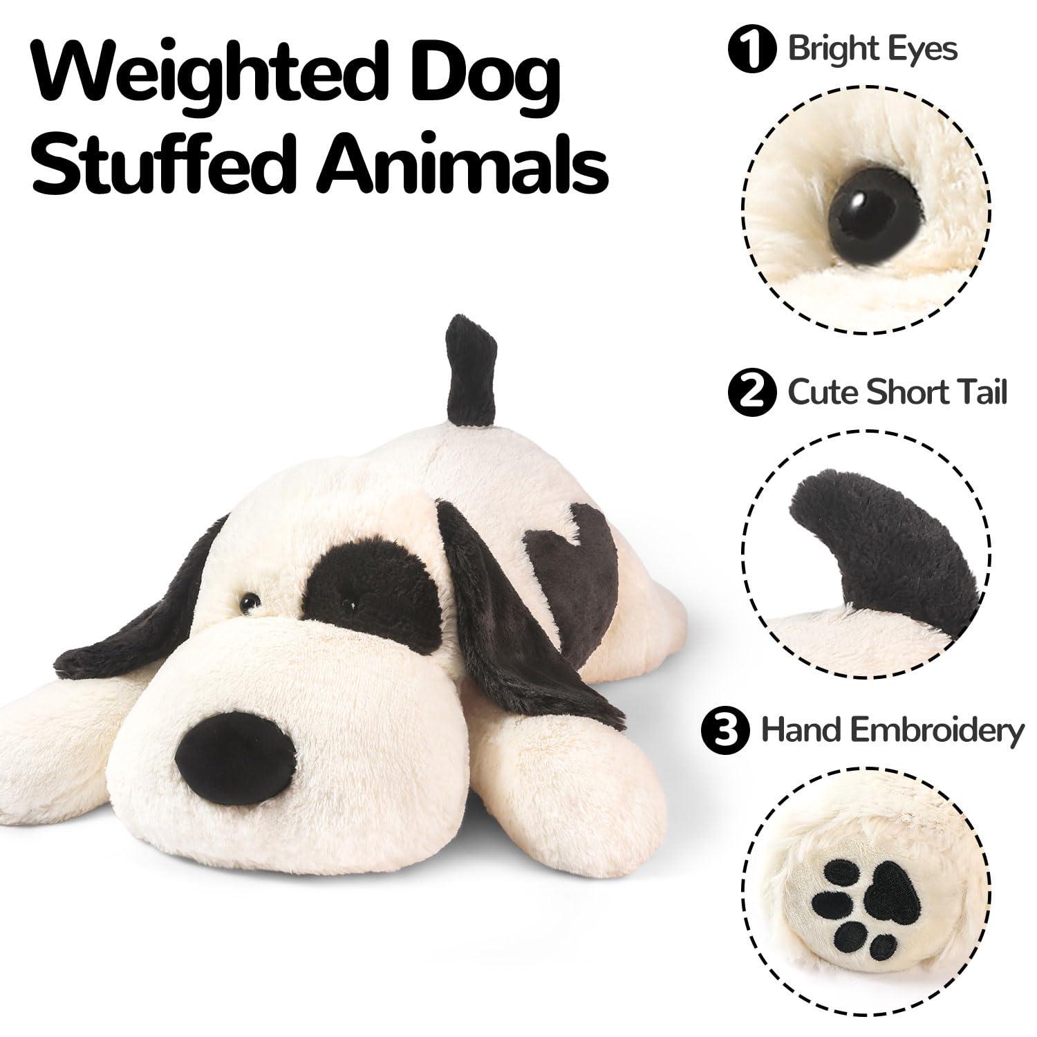 ZPIUU ZPIUU Dog Weighted Stuffed Animals,30 Inch 5.5 lbs Weighted Plush Animals,Giant Puppy Plush Pillow Toy, Gifts for Kids, Boys and Girls Adults (30\" 5.5lbs)
