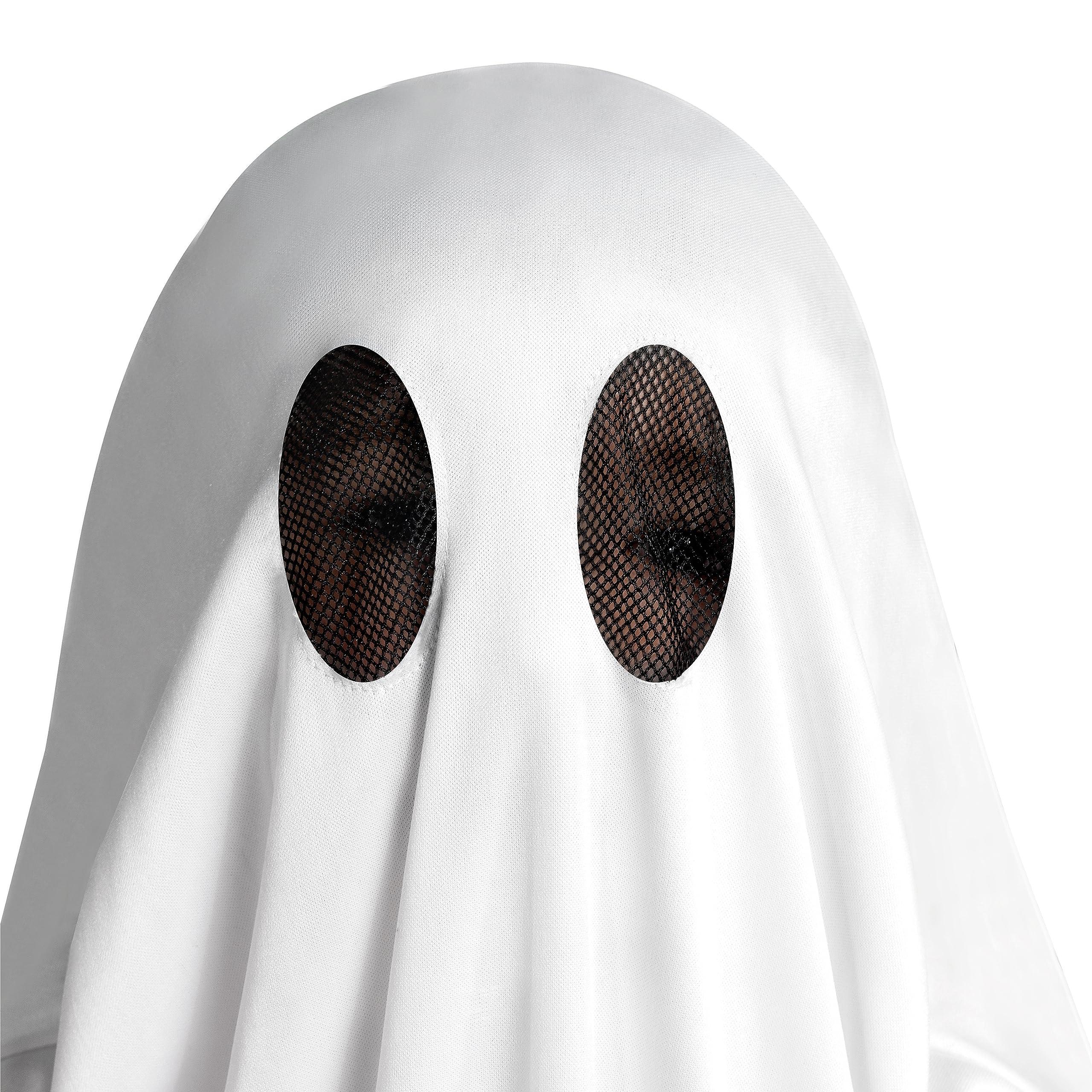 Spooktacular Creations Spooktacular Creations Kids Ghost Costume, Halloween Ghost Costume, White Silent Ghost Costume with Pumpkin Bag for Boys, Girls Halloween Dress Up, Role Play-S