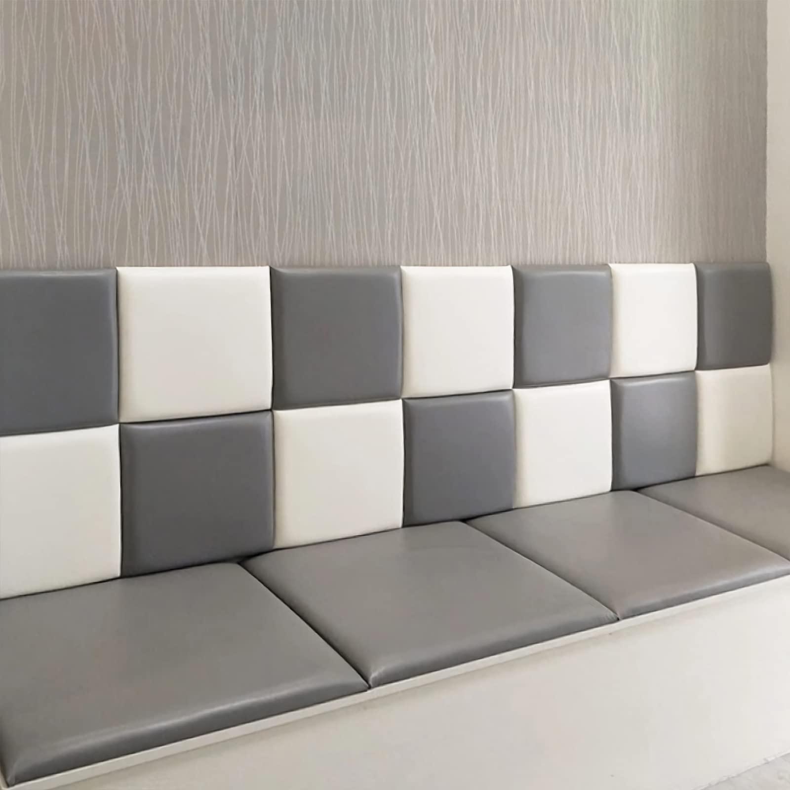 RWBATT RWBATT Anti-Collision Wall Padding for Kids, 11.8 X 11.8 Upholstered Wall Panels Headboard, Peel and Stick 3D Wall Panel, Tatami Nursery Playroom Protection Wall Stickers (Black, 4)